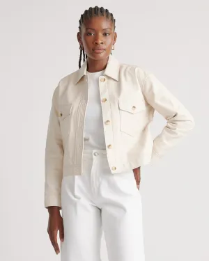 100% Leather Cropped Jacket