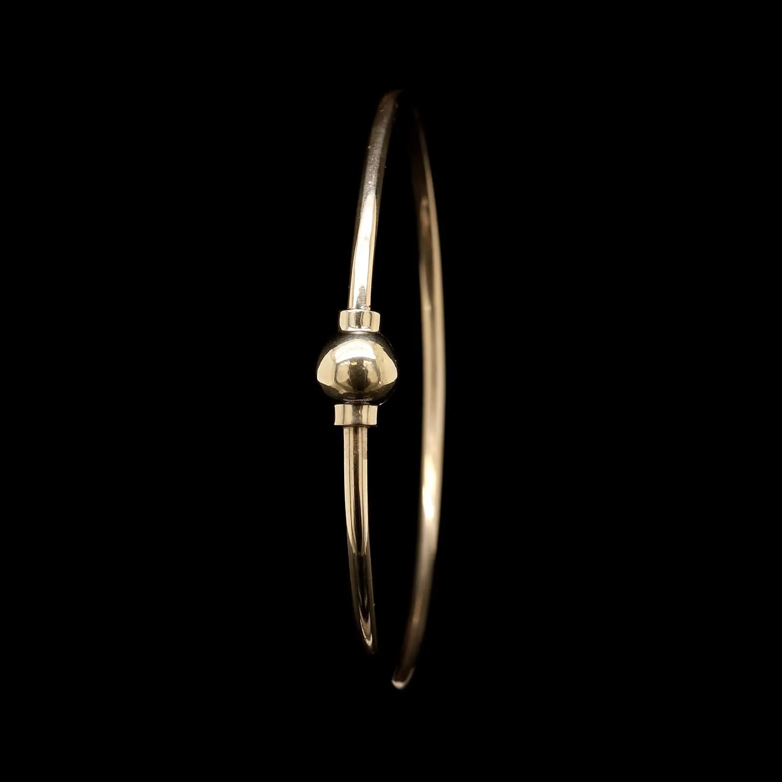 14K Yellow Gold Estate Cape Cod Style Single Ball Bracelet