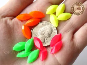 15 x 7mm Neon Navette Marquise 3D Point Back Acrylic Rhinestone - 8 pcs (choice of 4 colors)