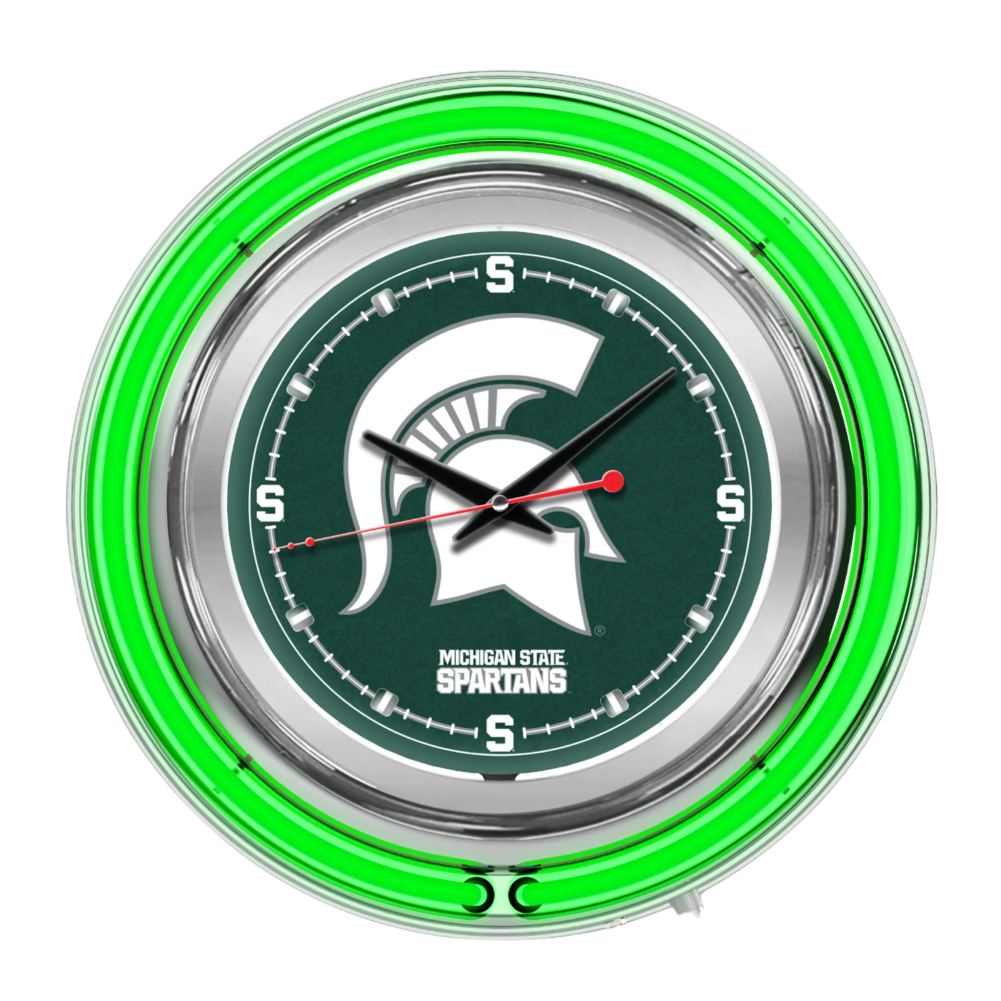 15" Michigan State Spartans Neon Wall Clock