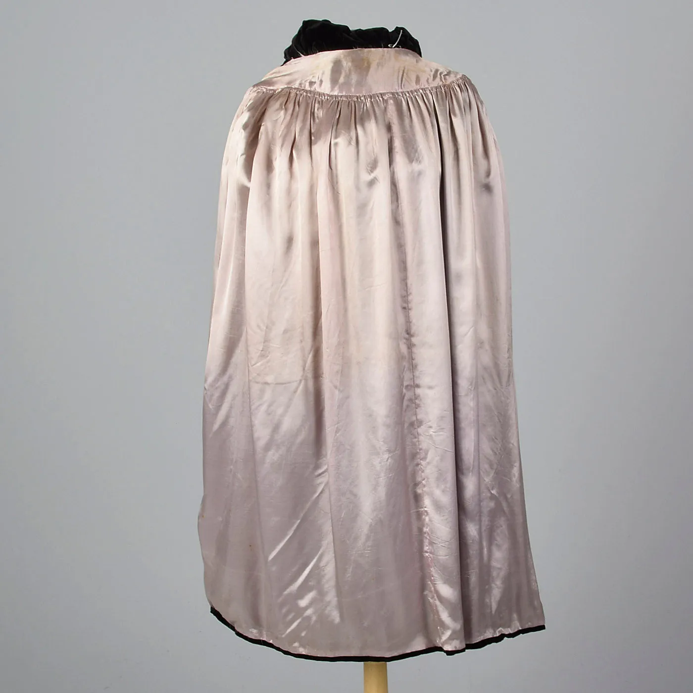 1930s Black Cape with Velvet Trim