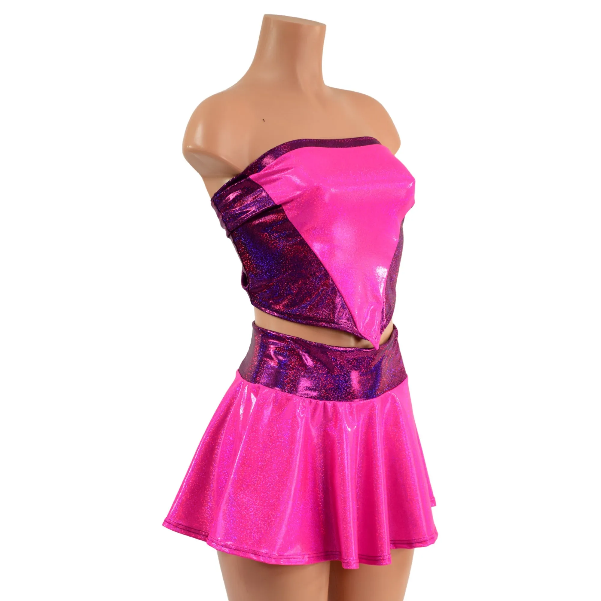 2PC Flora Set with Tube Top and Mini Skirt