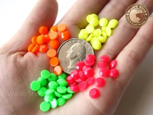 6mm Neon Round Flat Back Acrylic Rhinestone - 100 pcs