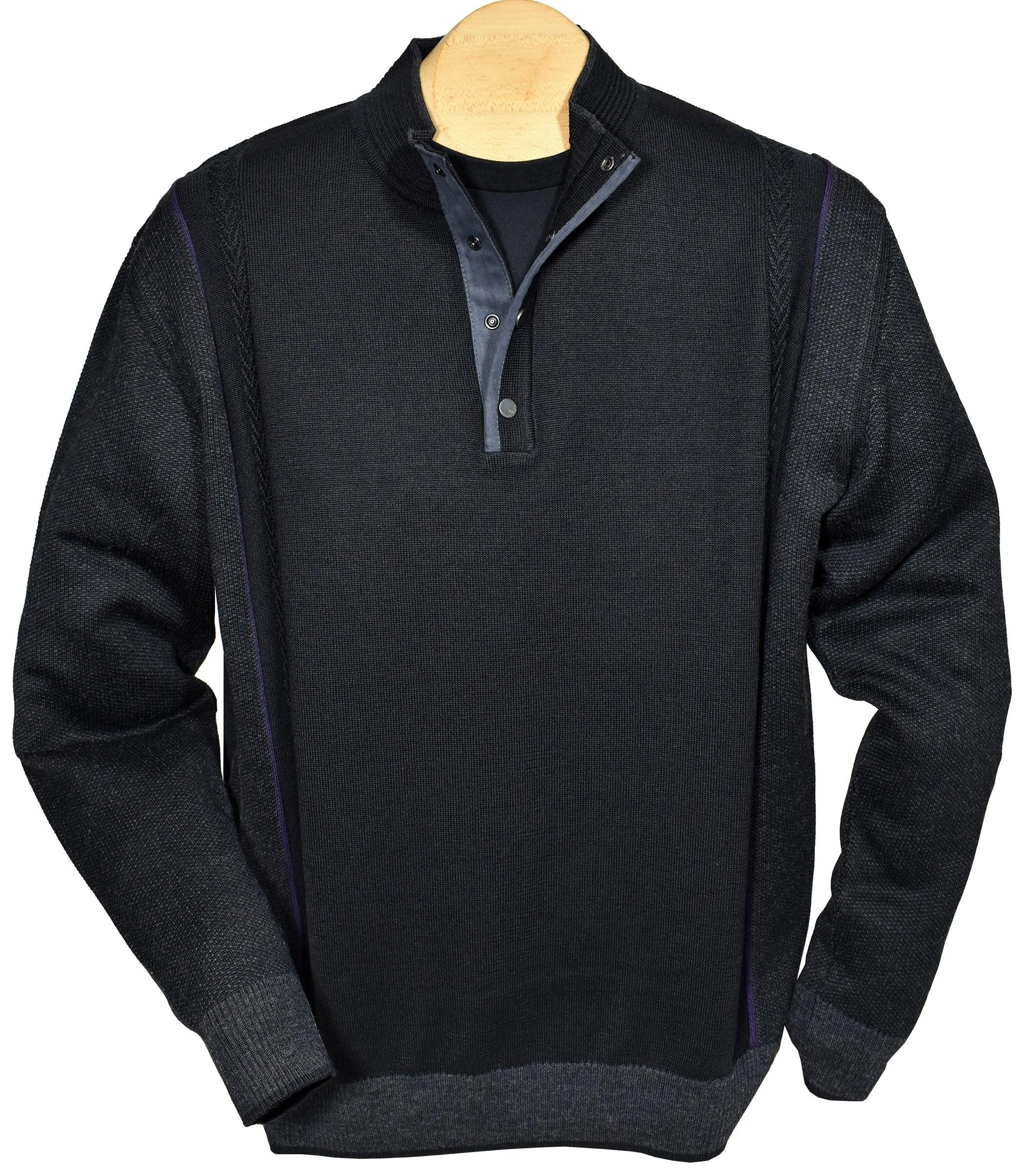 755 Brady Button Mock Sweater