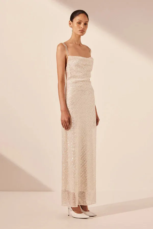 Alaya Cowl Maxi Dress - Ivory