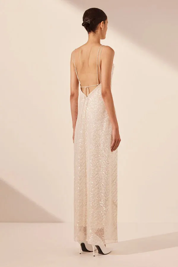 Alaya Cowl Maxi Dress - Ivory
