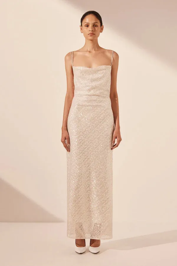 Alaya Cowl Maxi Dress - Ivory
