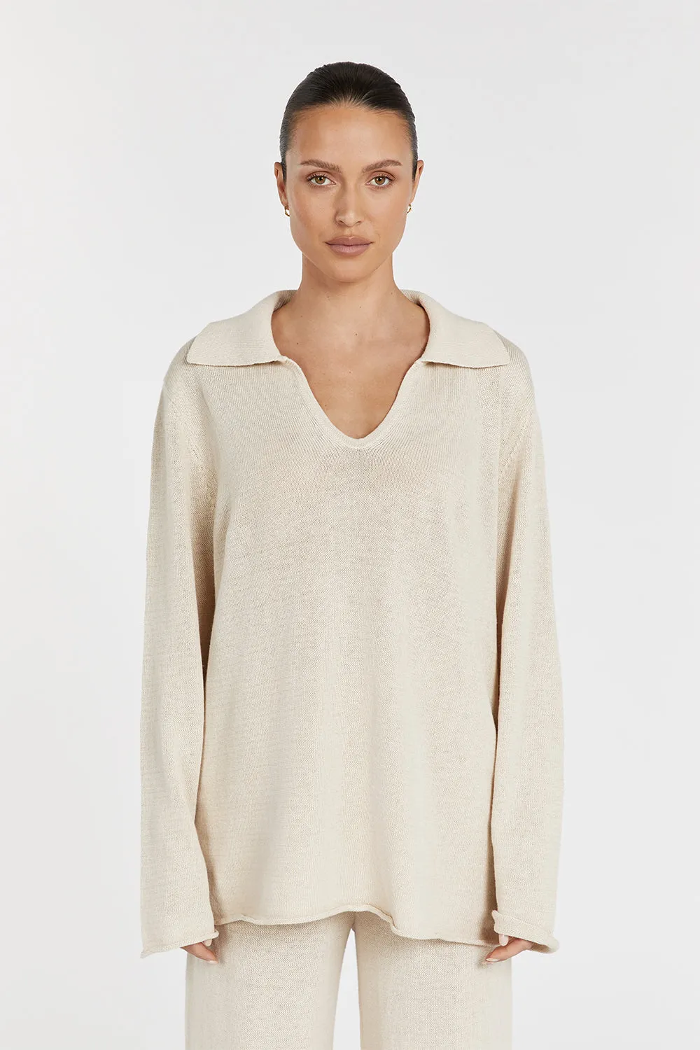 ALDER NATURAL LONG SLEEVE KNIT TOP