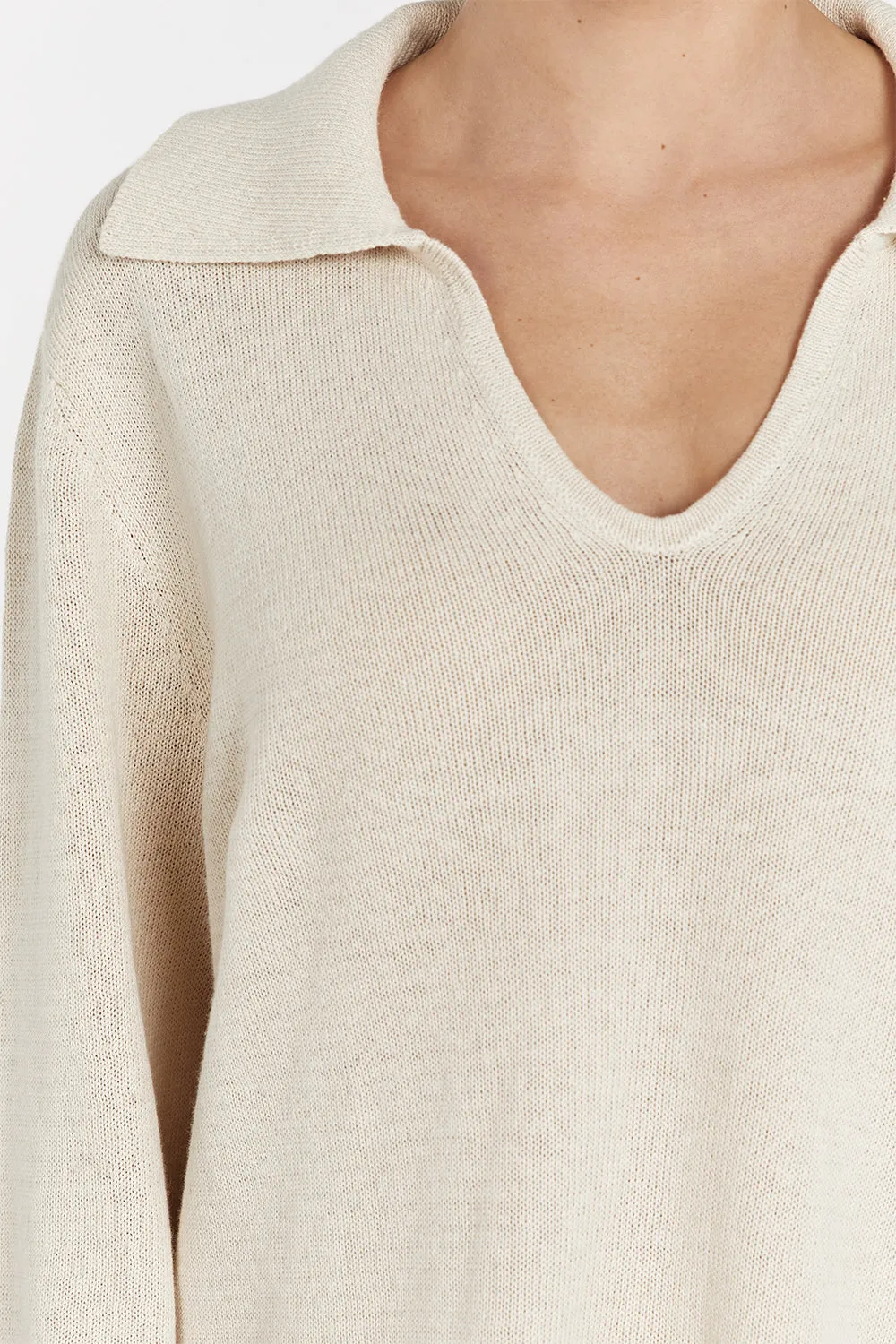 ALDER NATURAL LONG SLEEVE KNIT TOP