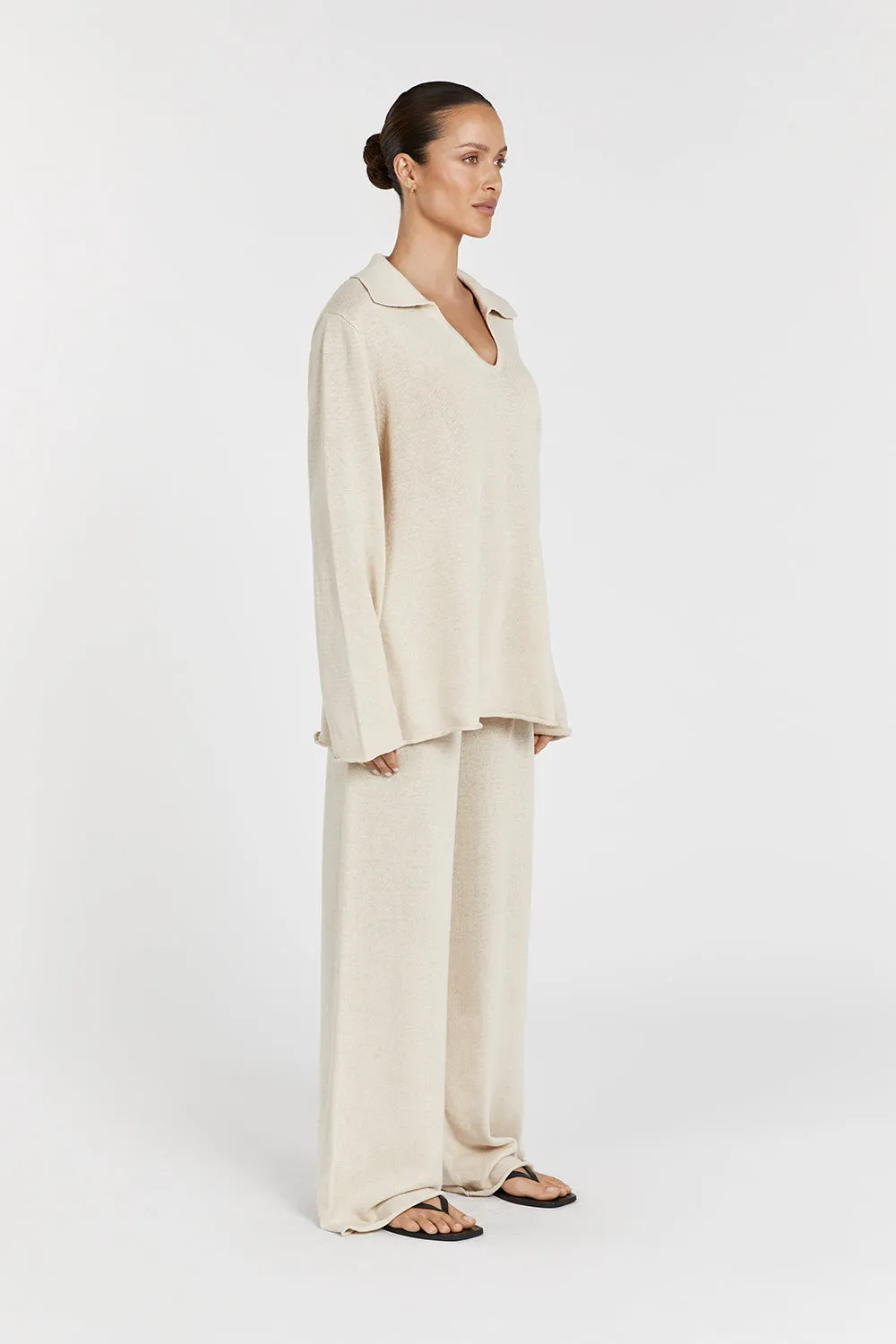 ALDER NATURAL LONG SLEEVE KNIT TOP
