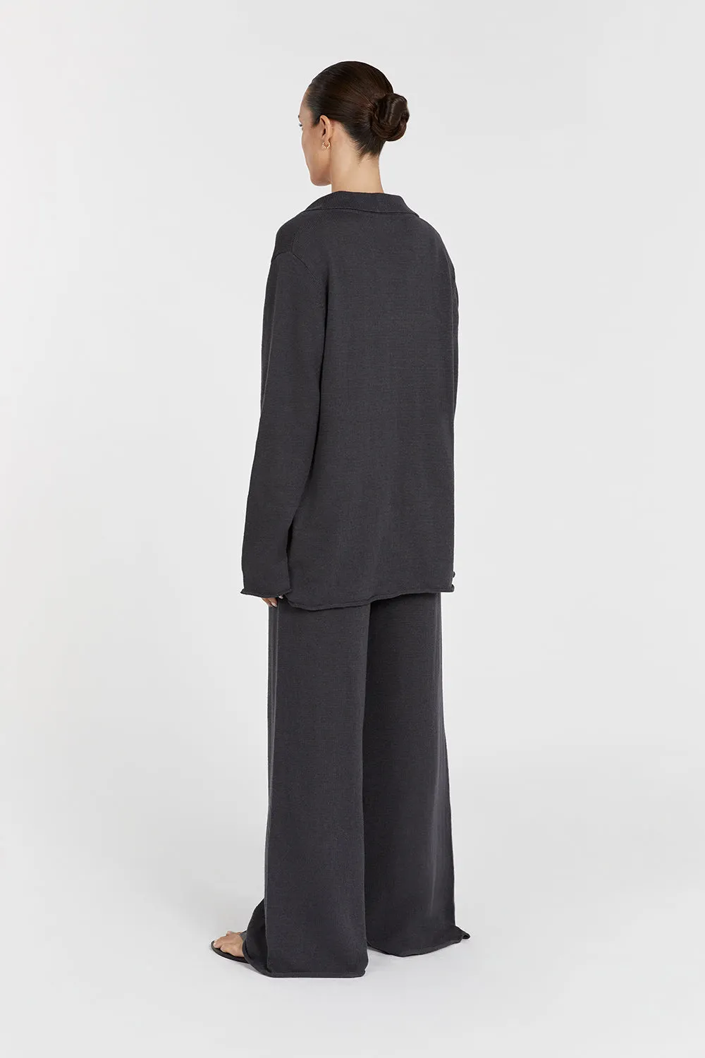 ALDER SLATE LONG SLEEVE KNIT TOP