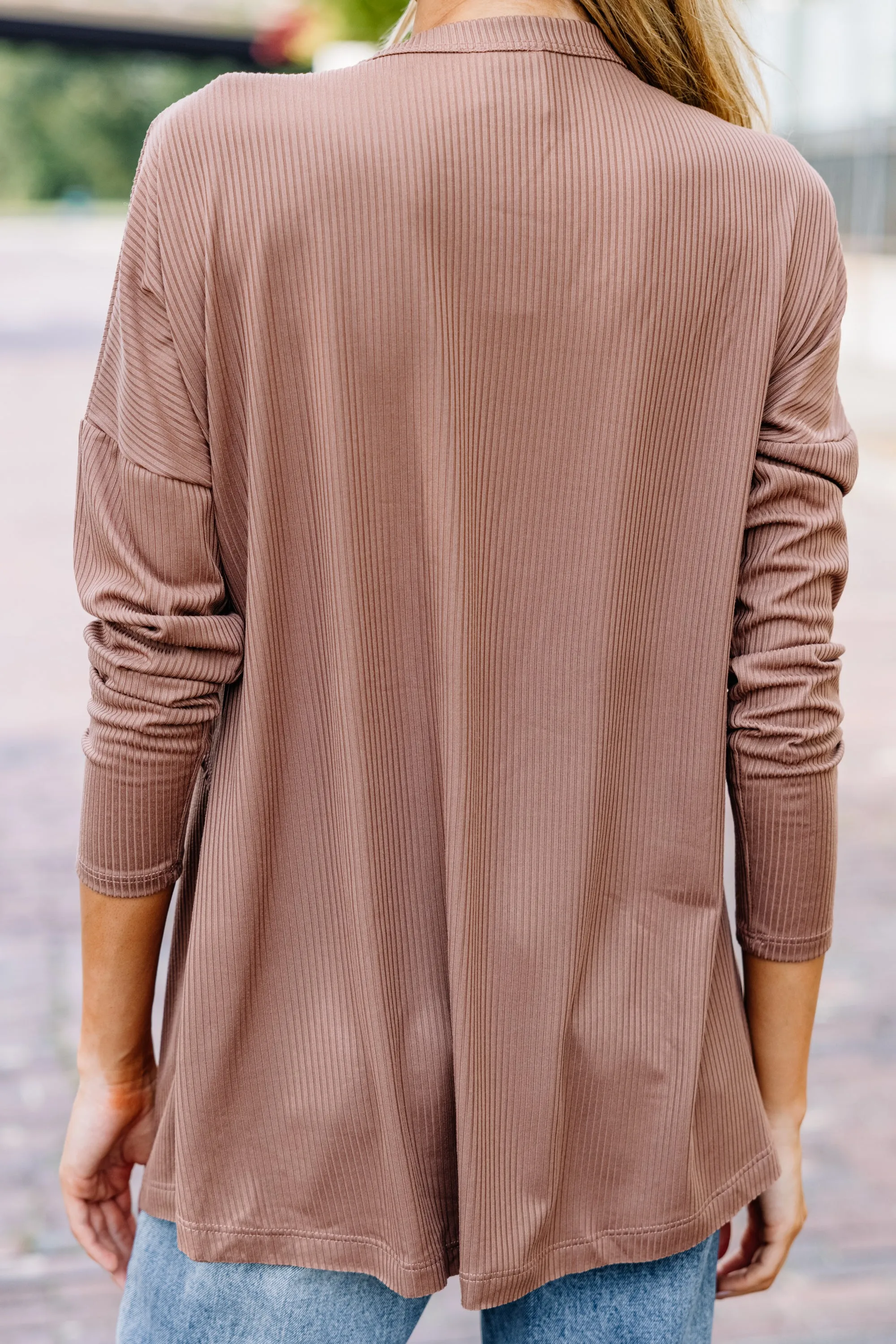 All Together Mocha Brown Henley Top