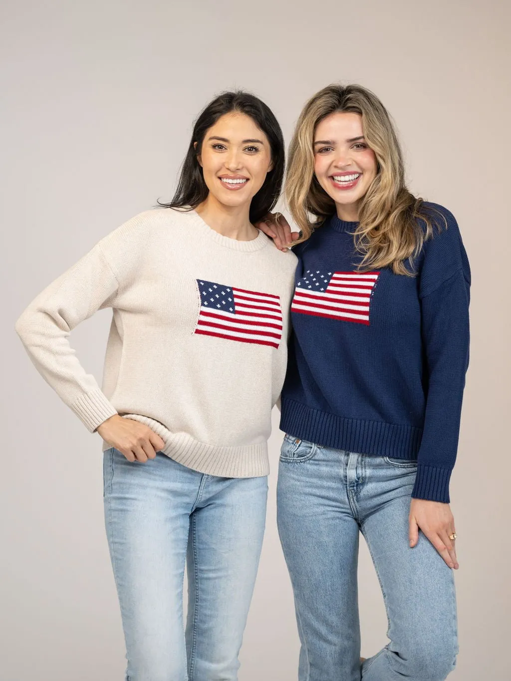 American Flag Sweater in Navy