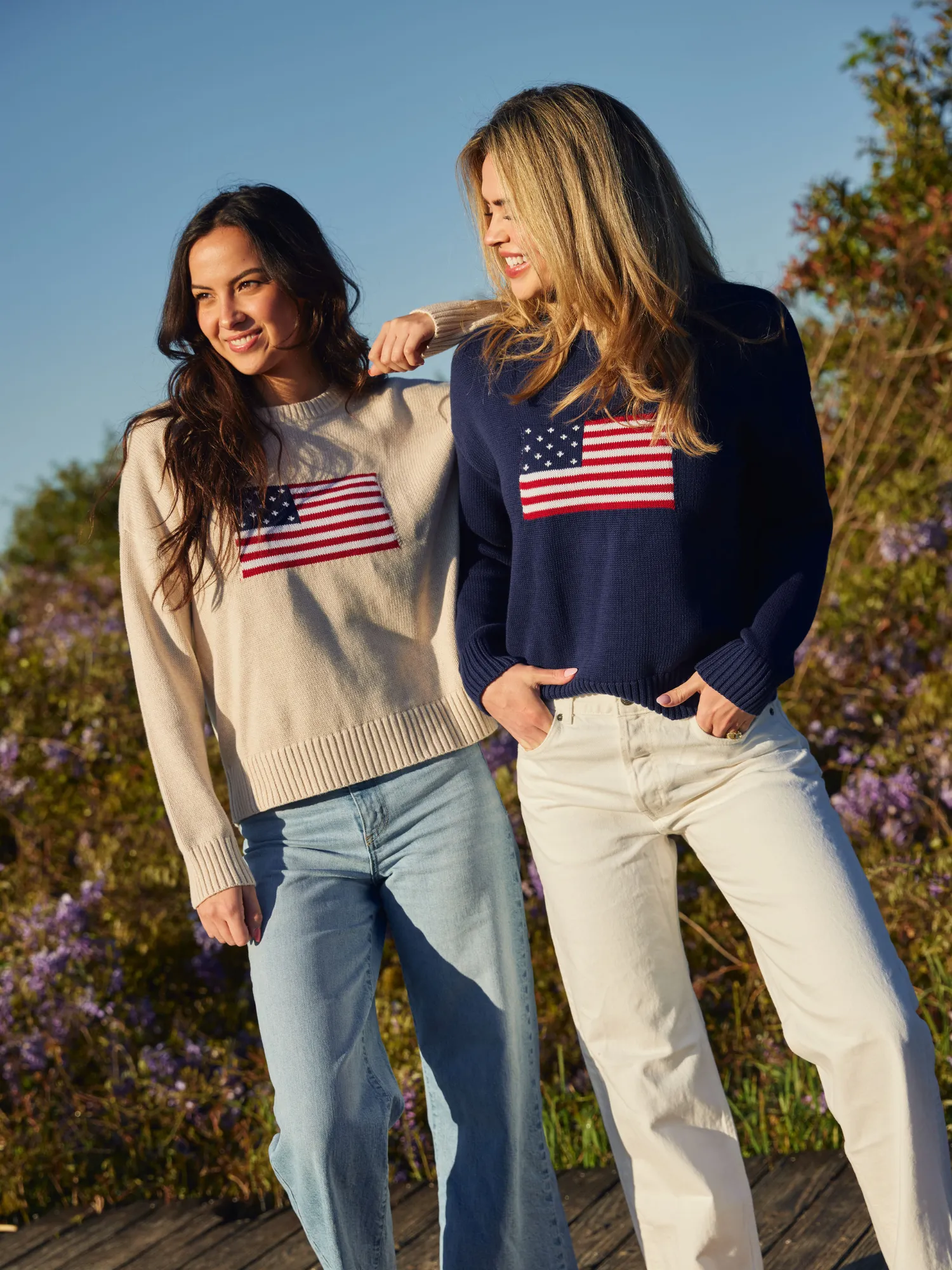 American Flag Sweater in Navy