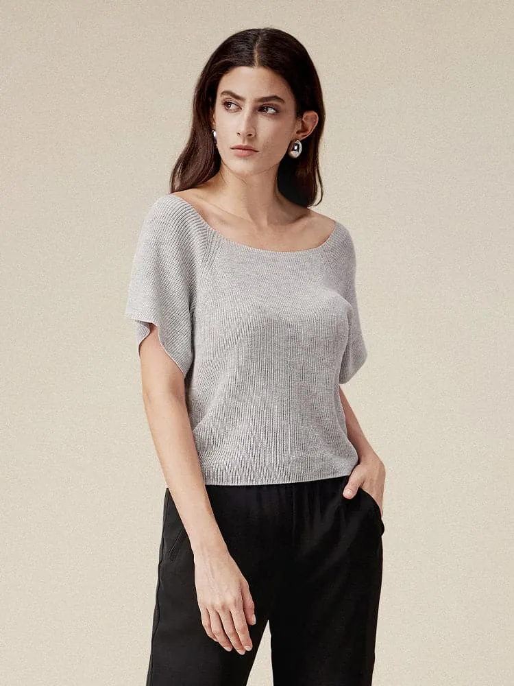 Amoretu Linen & Lyocell Square Neck Casual Basic Top