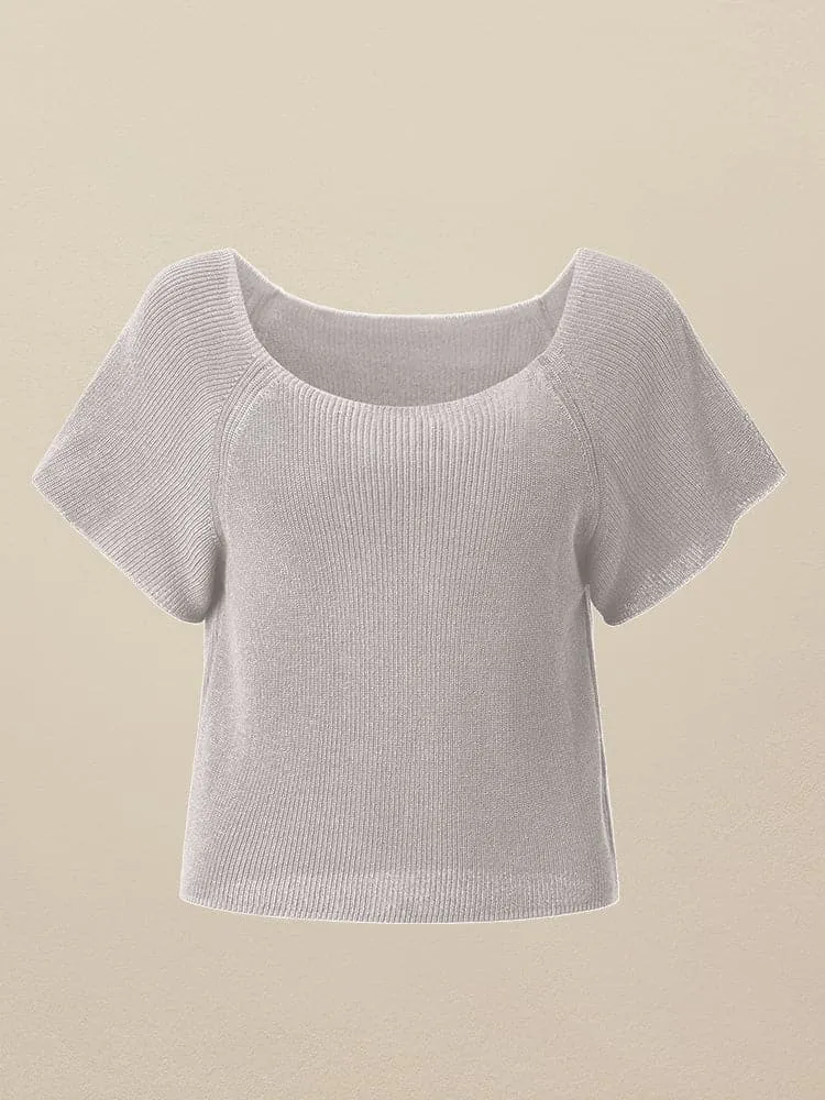 Amoretu Linen & Lyocell Square Neck Casual Basic Top