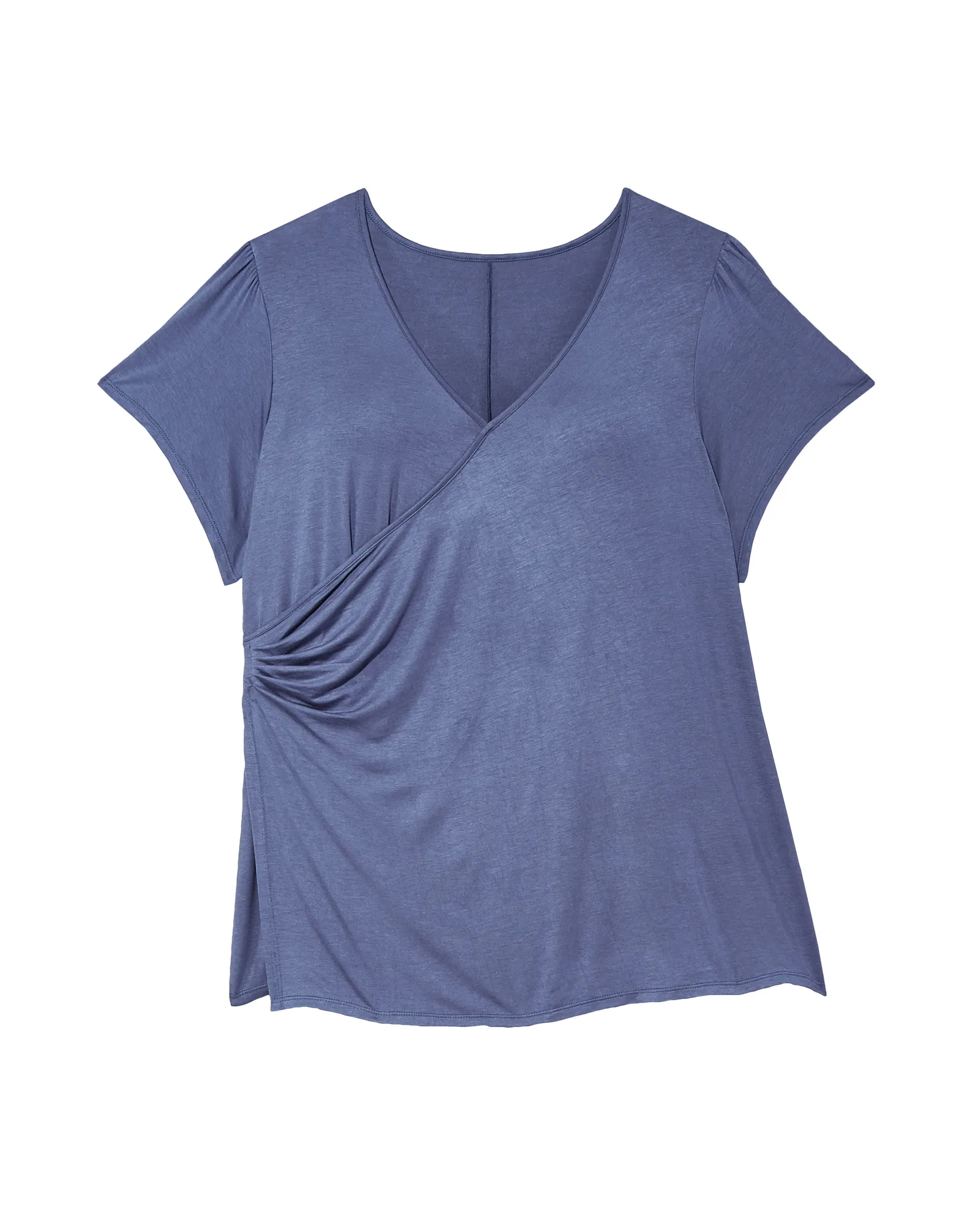 Anaya Short Flutter Sleeve Surplice Top | Light Blue