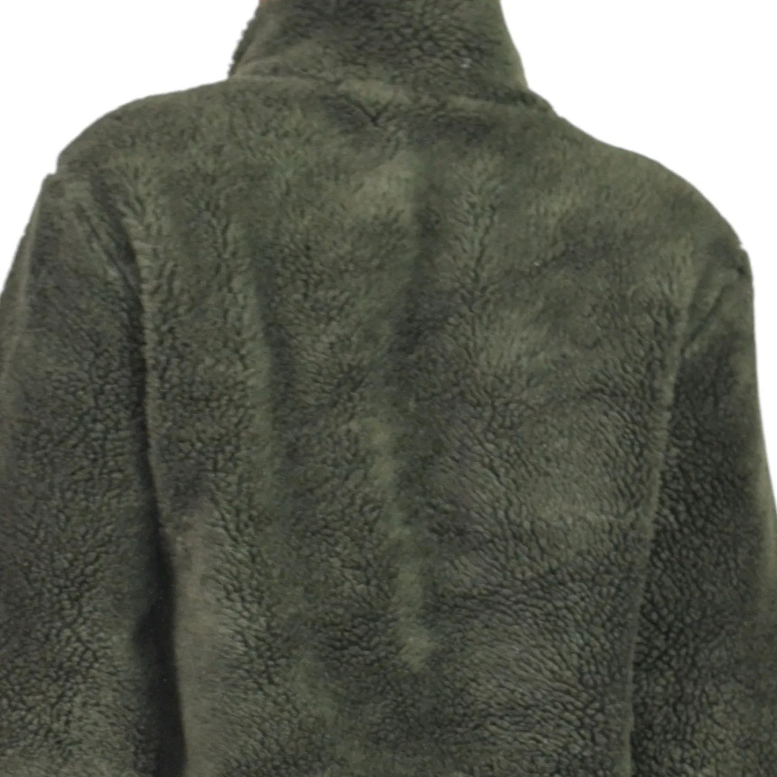 Anine Bing Ryder Faux Fur Jacket Green Olive Fleece Pile Sherpa Teddy Plush Zip Front Faux Leather Small