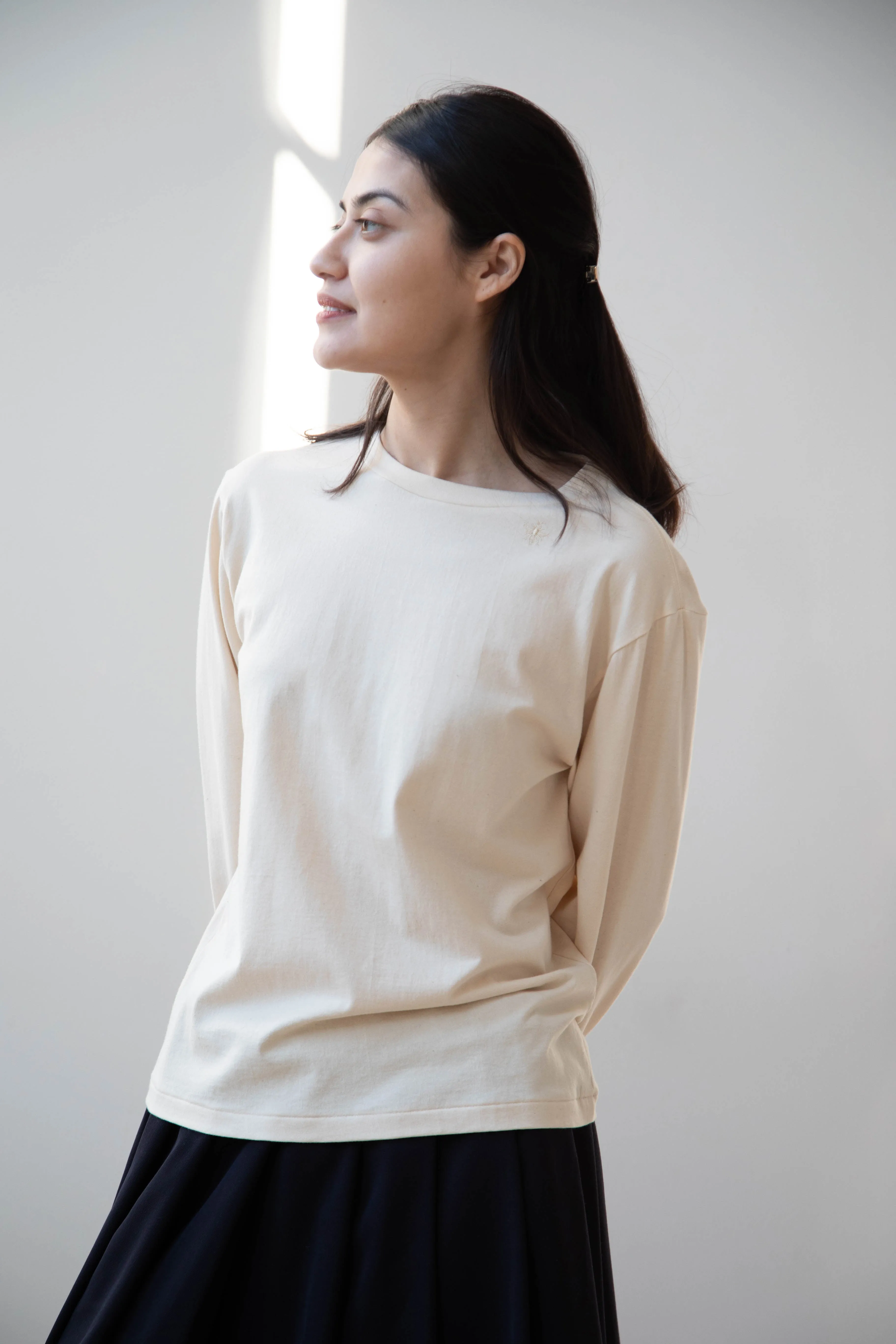 Antipast | Organic Cotton Longsleeve T-shirt in Ivory