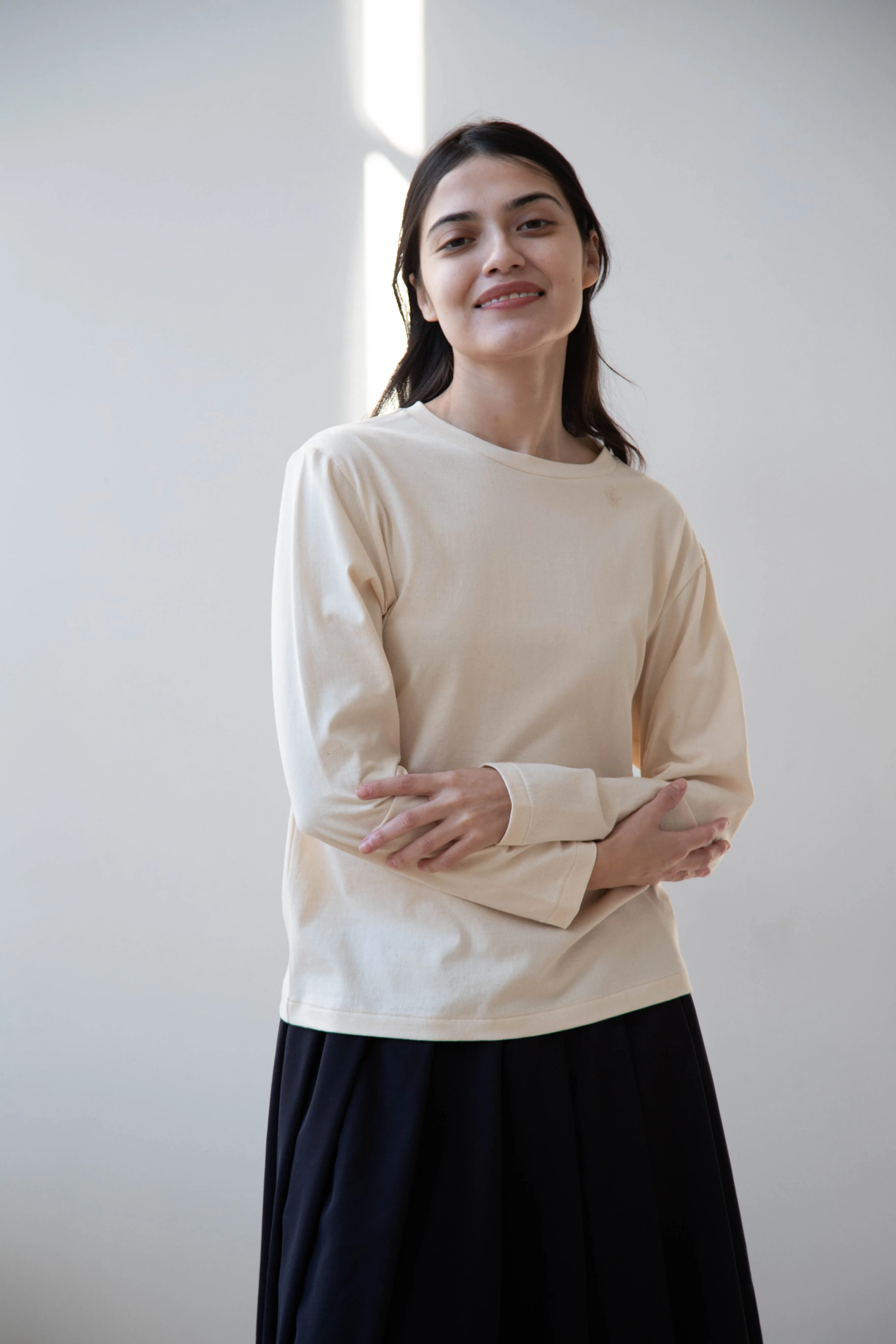 Antipast | Organic Cotton Longsleeve T-shirt in Ivory