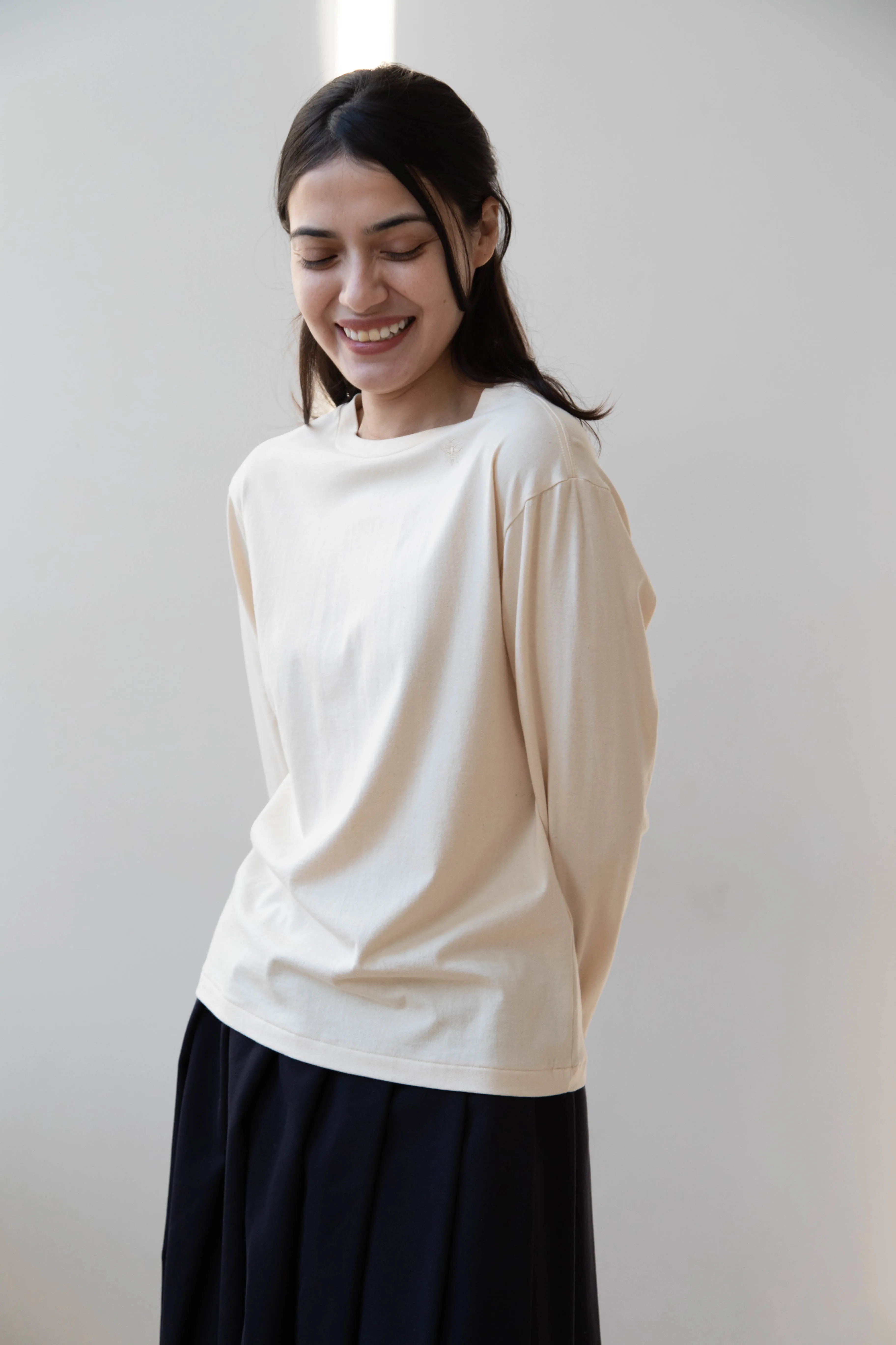 Antipast | Organic Cotton Longsleeve T-shirt in Ivory