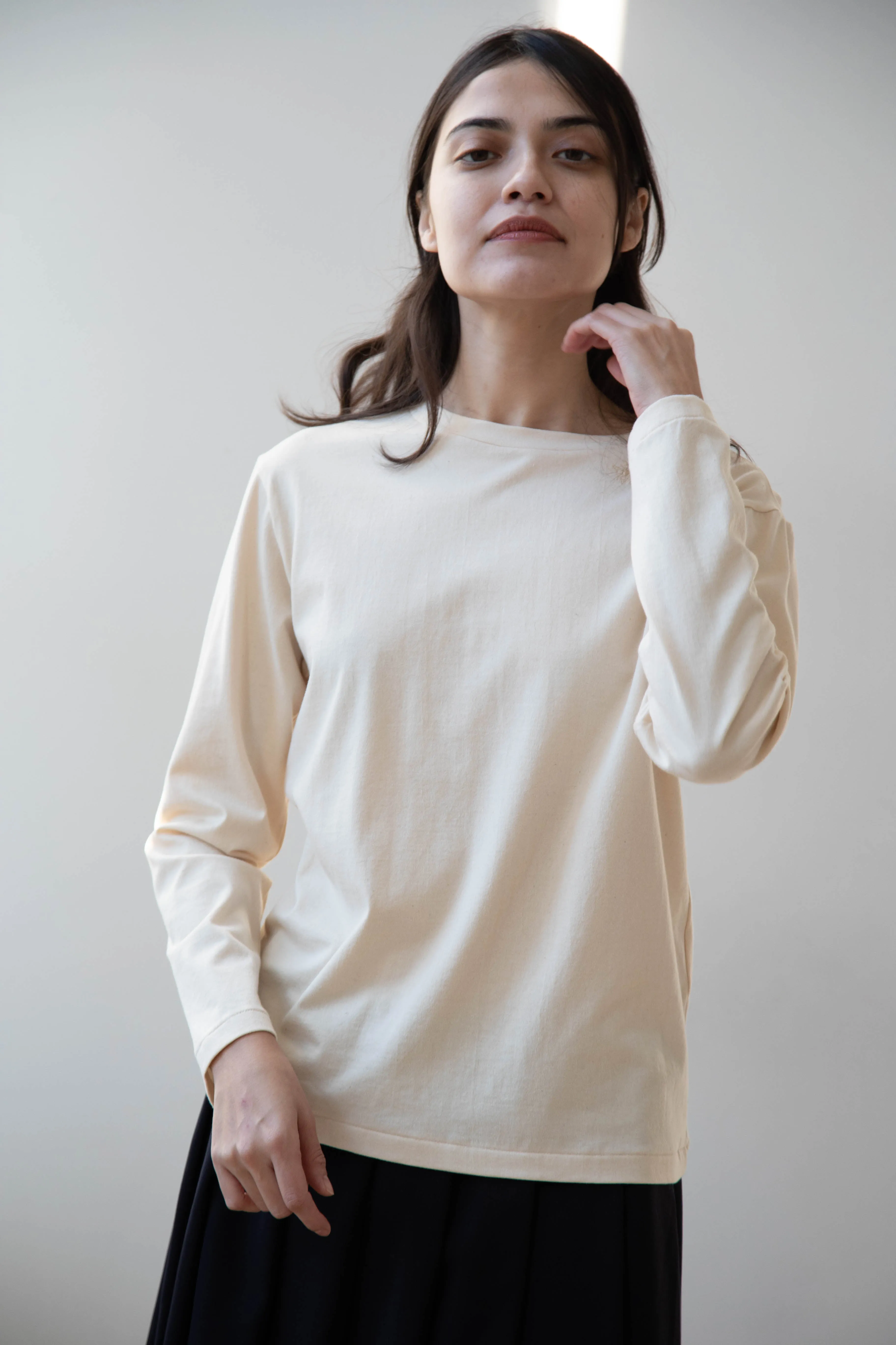 Antipast | Organic Cotton Longsleeve T-shirt in Ivory