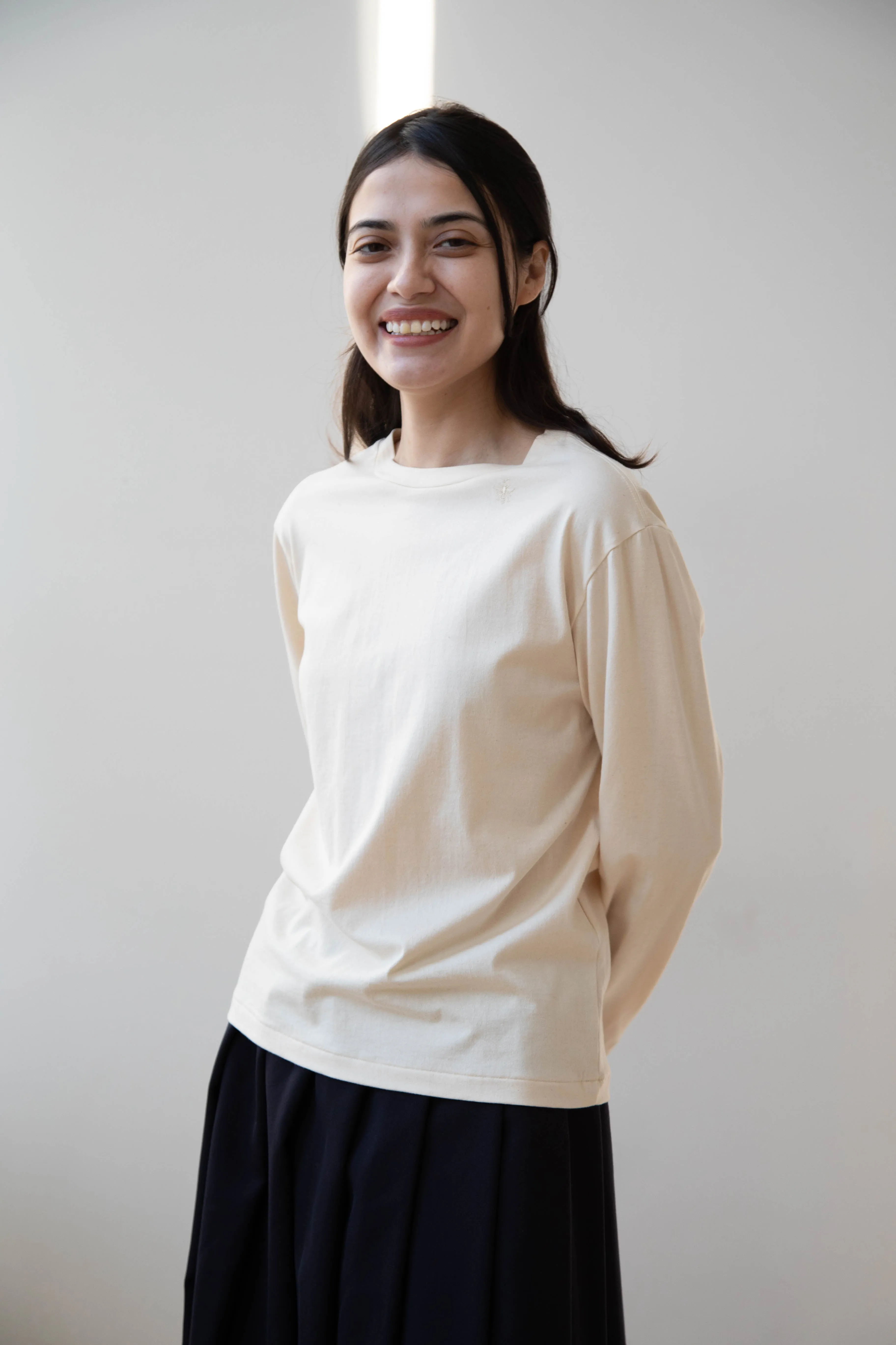 Antipast | Organic Cotton Longsleeve T-shirt in Ivory