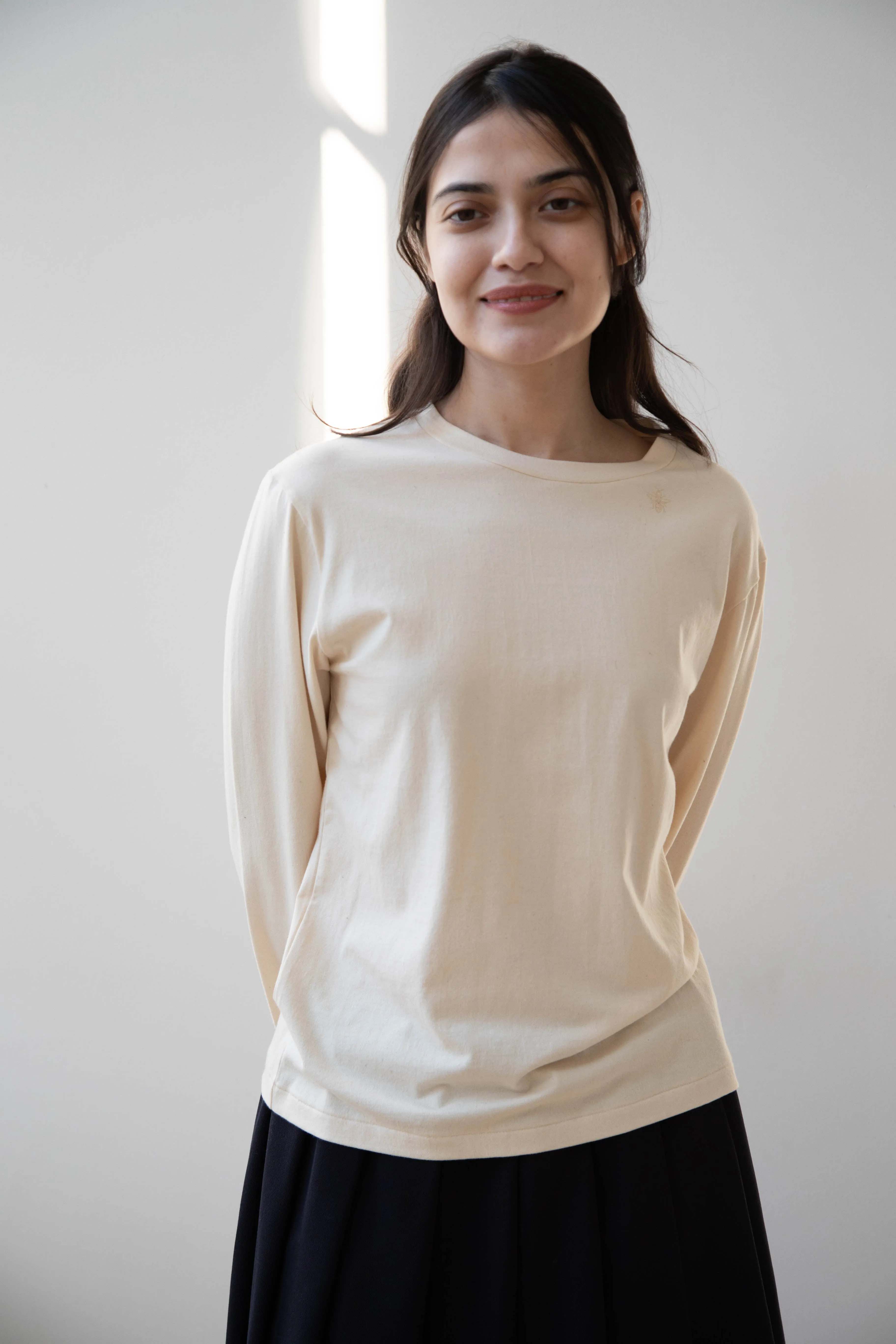 Antipast | Organic Cotton Longsleeve T-shirt in Ivory
