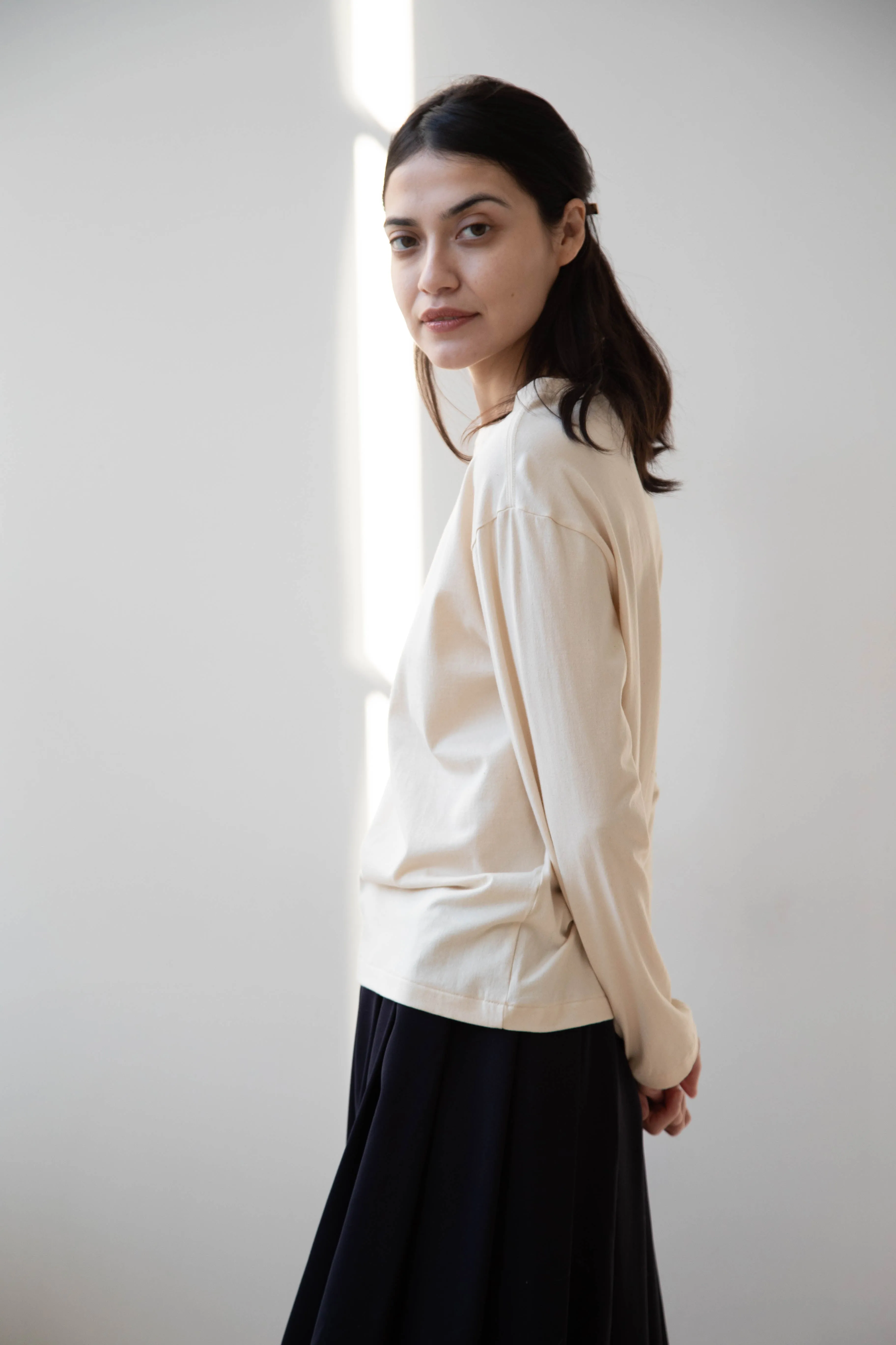 Antipast | Organic Cotton Longsleeve T-shirt in Ivory
