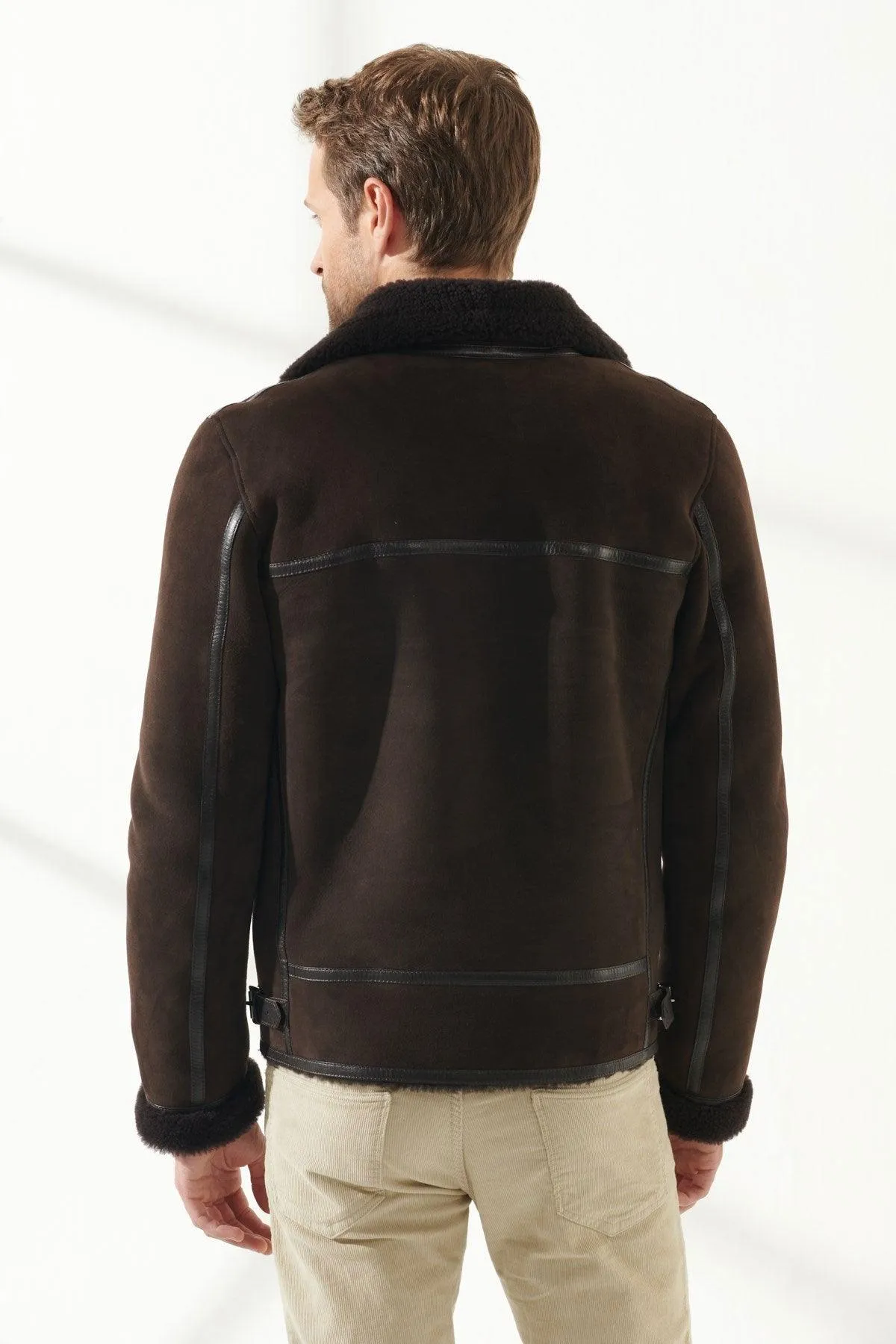 Aviator Brown Shearling Jacket