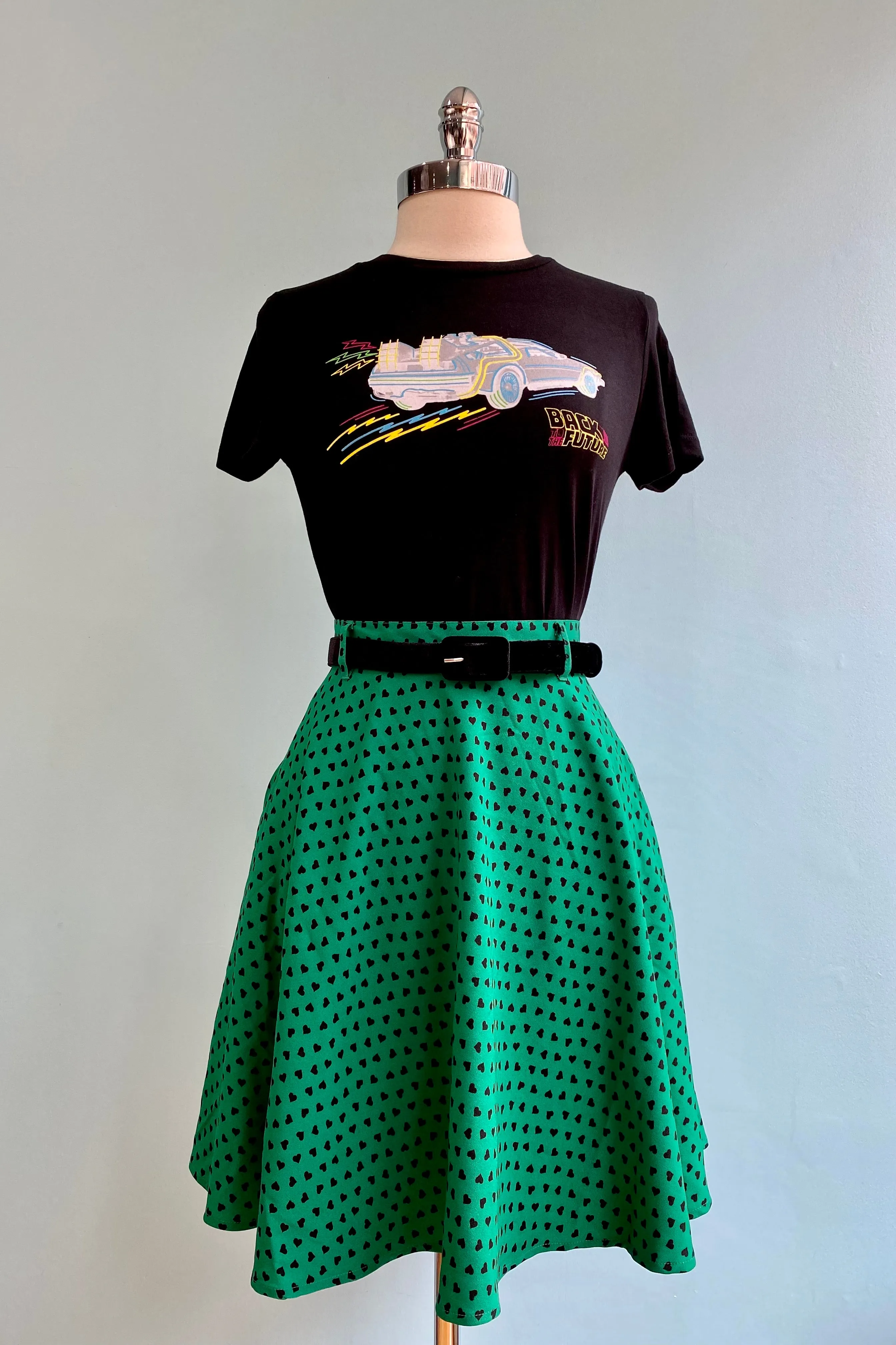 Back to the Future Neon Car Fitted T-Shirt Top by Unique Vintage