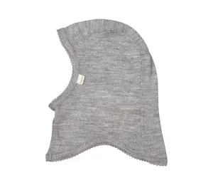 Balaclava, Wool Pointelle Hat - Grey Melange