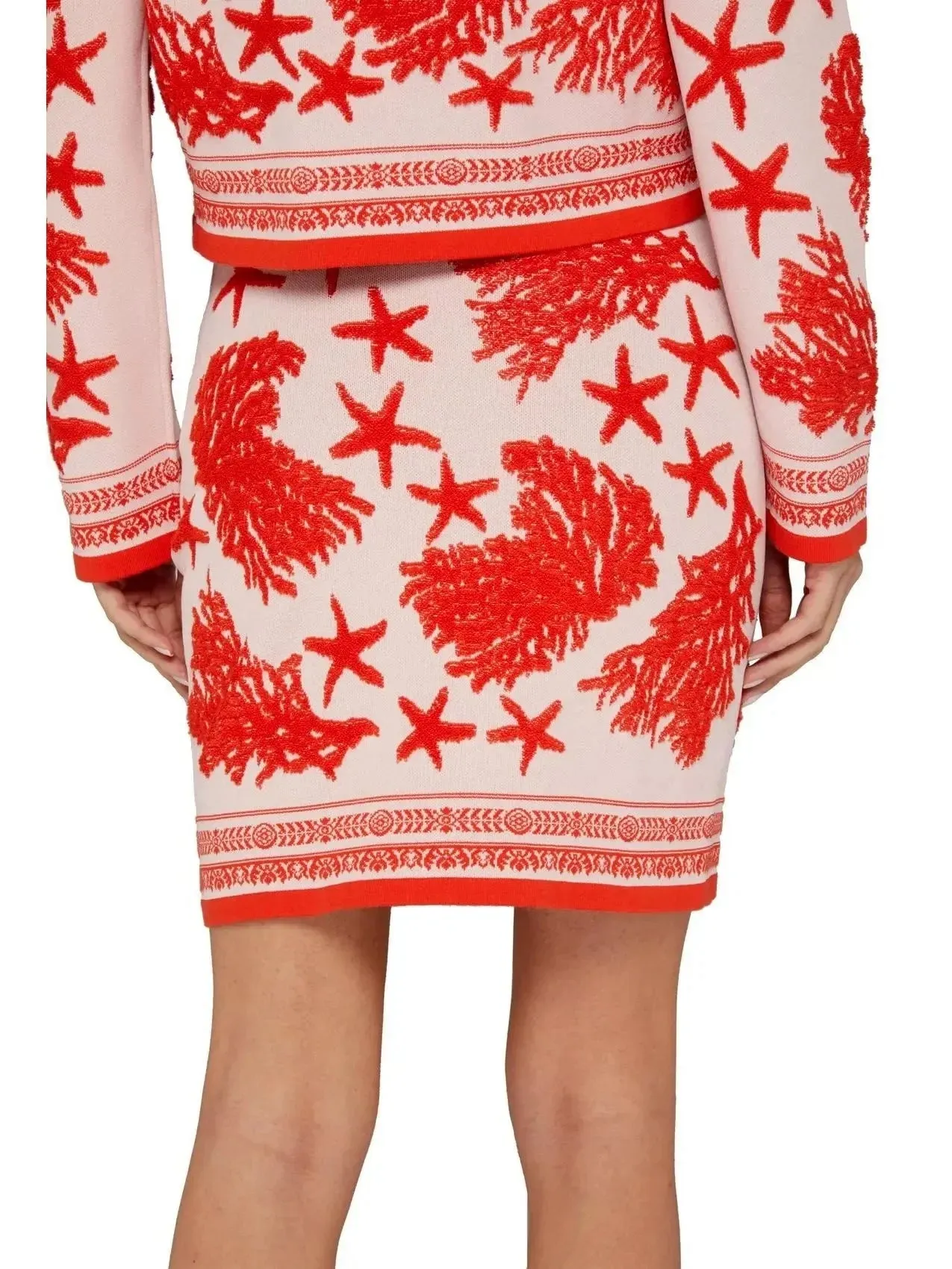 Barocco Sea Knit Polo Cardigan, Crop Top and Mini Skirt Set
