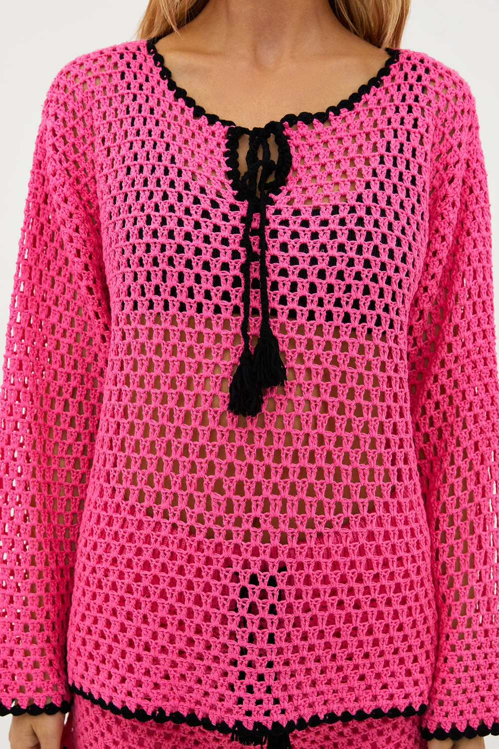 Beach Riot Women's Blaise Swim Cover Up Top - Radiant Orchid Pink