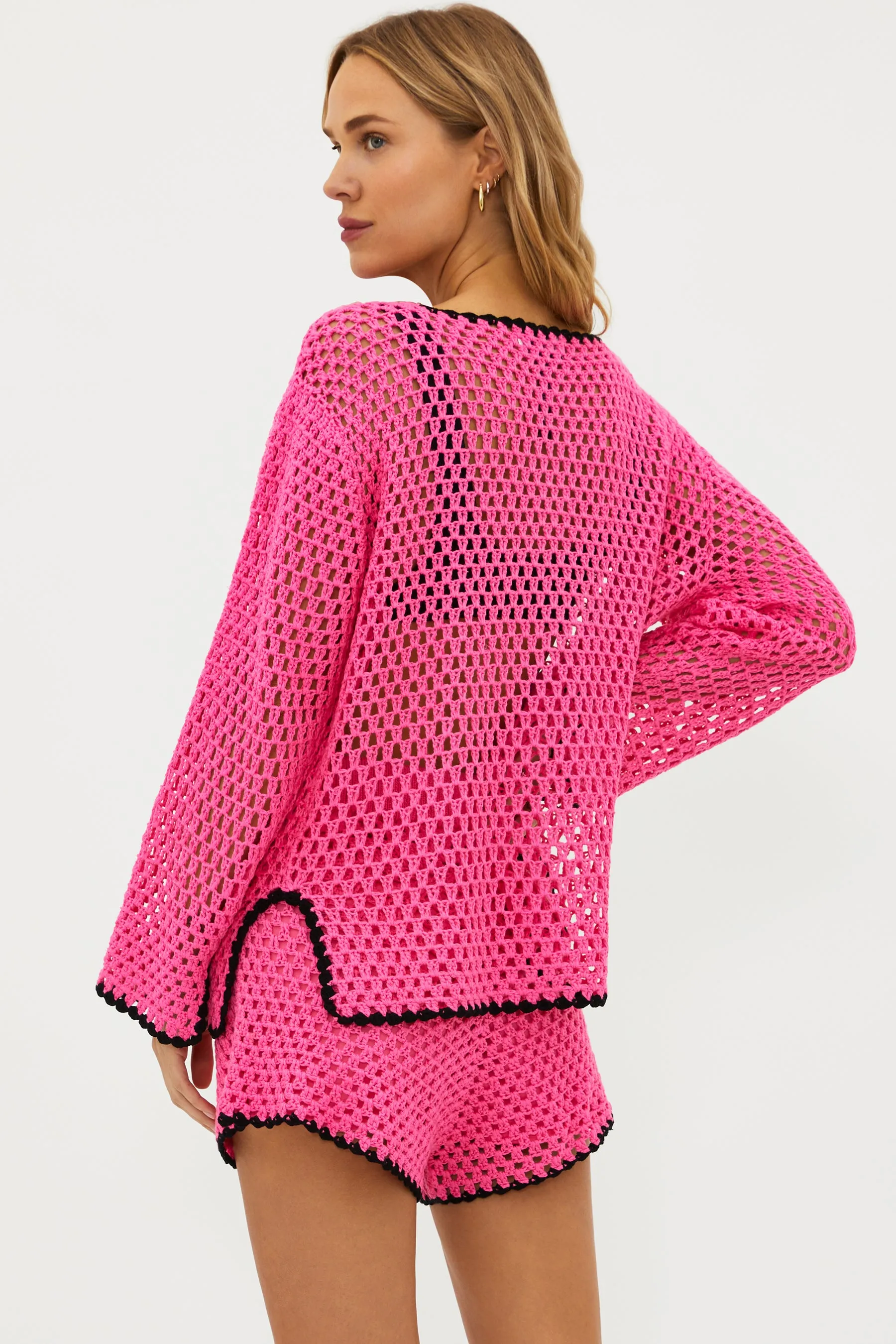 Beach Riot Women's Blaise Swim Cover Up Top - Radiant Orchid Pink