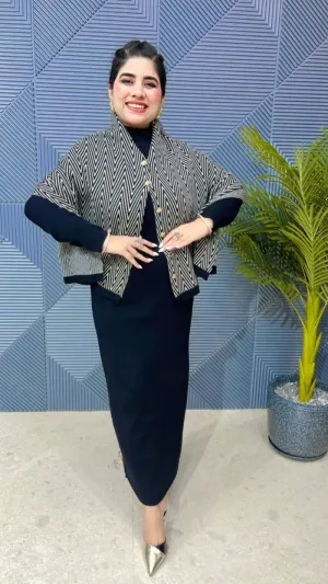 Beautiful Premium Cape Dress - Heavy Quality Stretchable Imported Fabric GGR835
