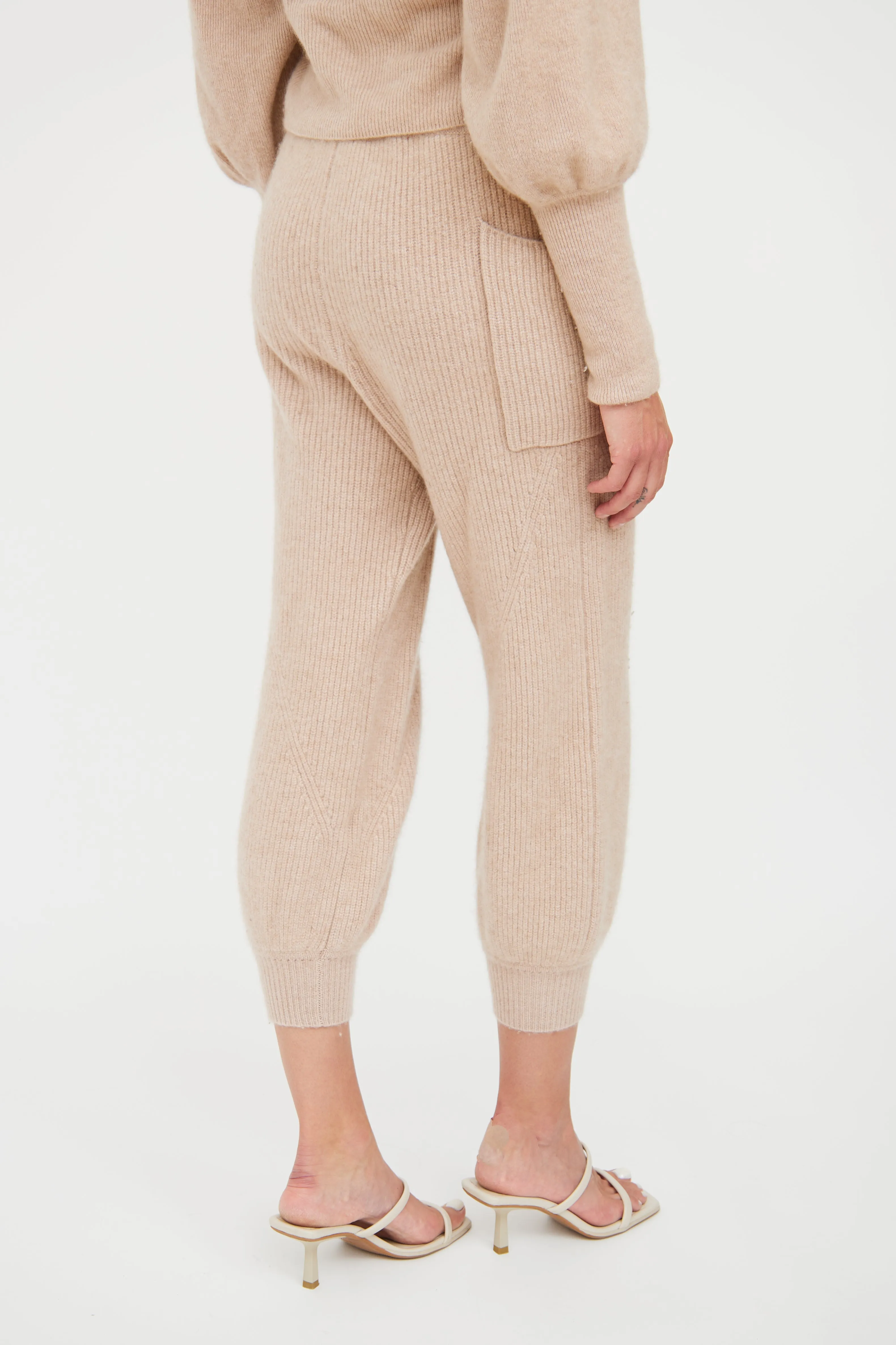 Beige Cashmere Knit Co-Ord Set