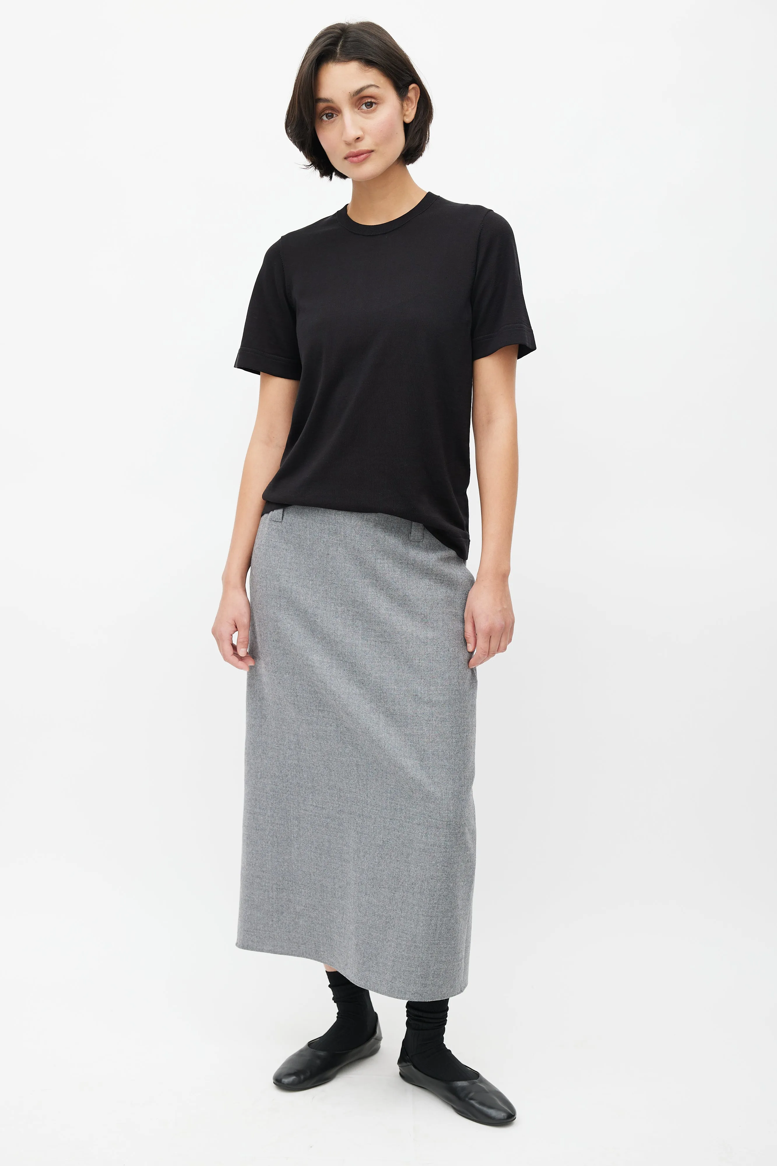 Black Silk Knit Top