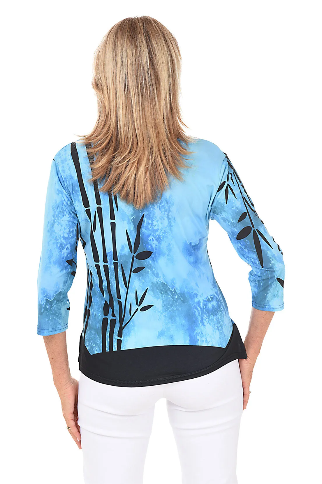 Blue Bamboo Knit Top