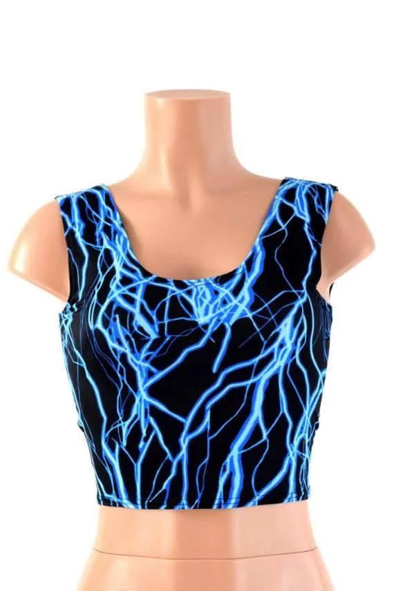 Blue Lightning Crop Tank