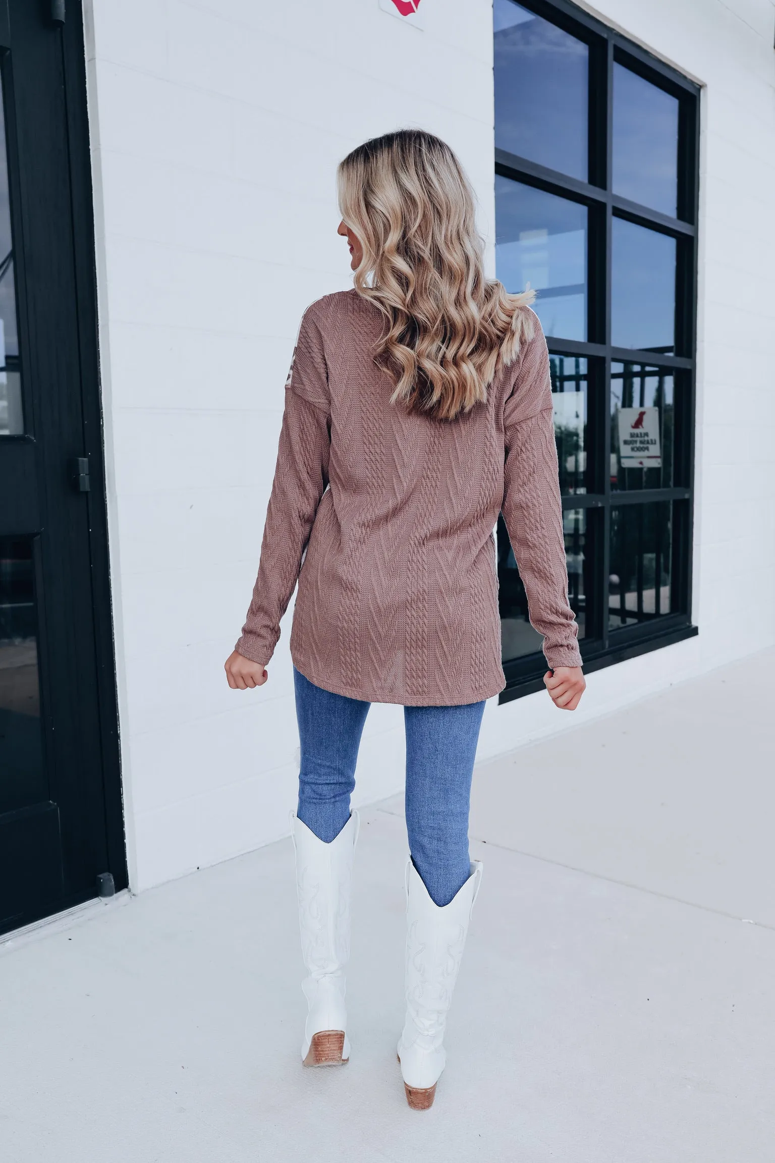 Bonfire Nights Cable Knit Top - Mocha