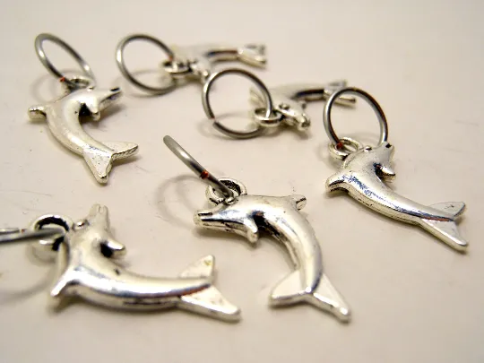Bottlenose Dolphins: Set of 6 Stitch Markers