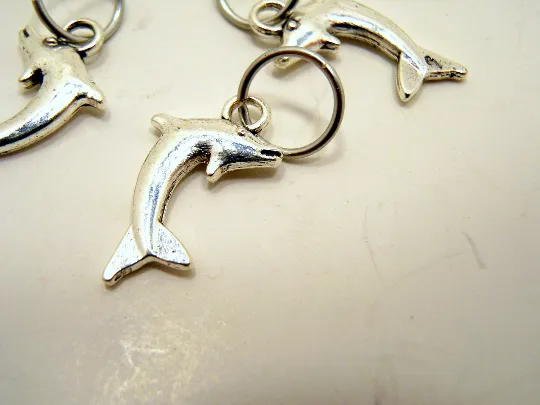 Bottlenose Dolphins: Set of 6 Stitch Markers