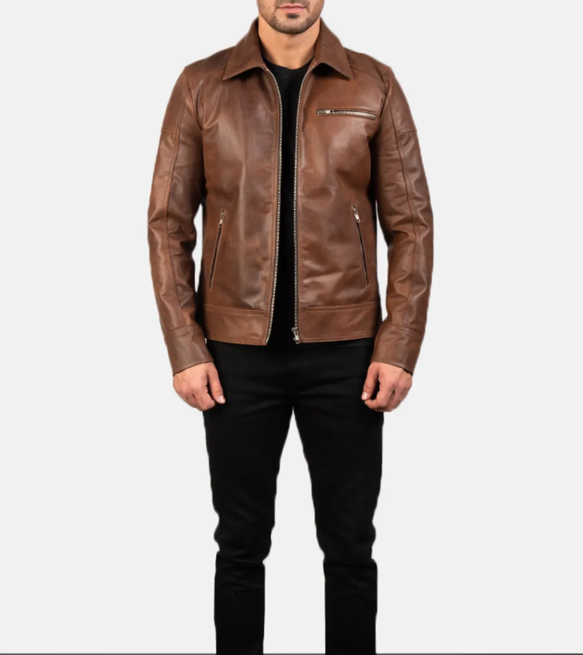Bristol Men's Biker Leather Jacket