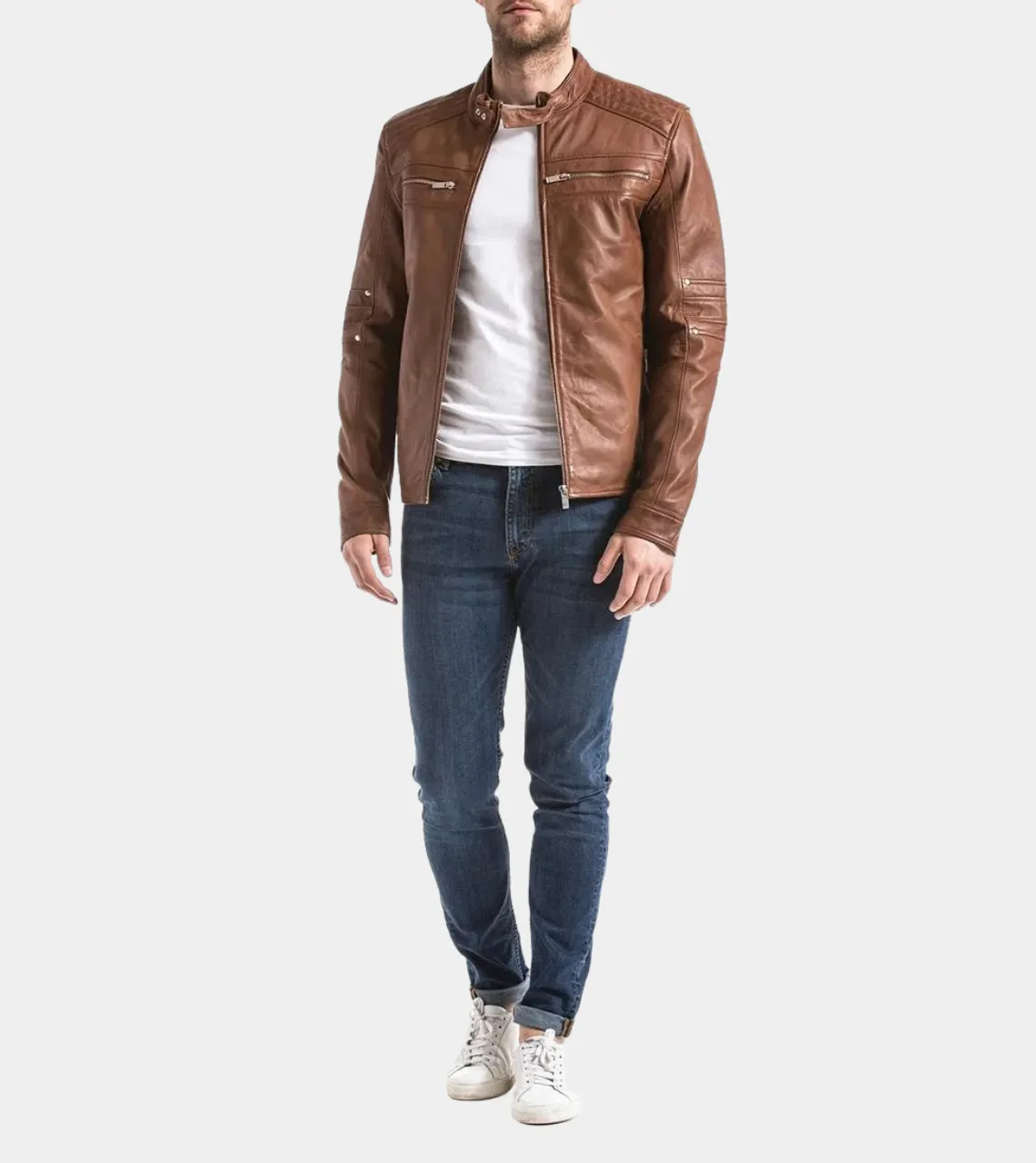 Brownstone Men's Brown Biker Leather Jacket