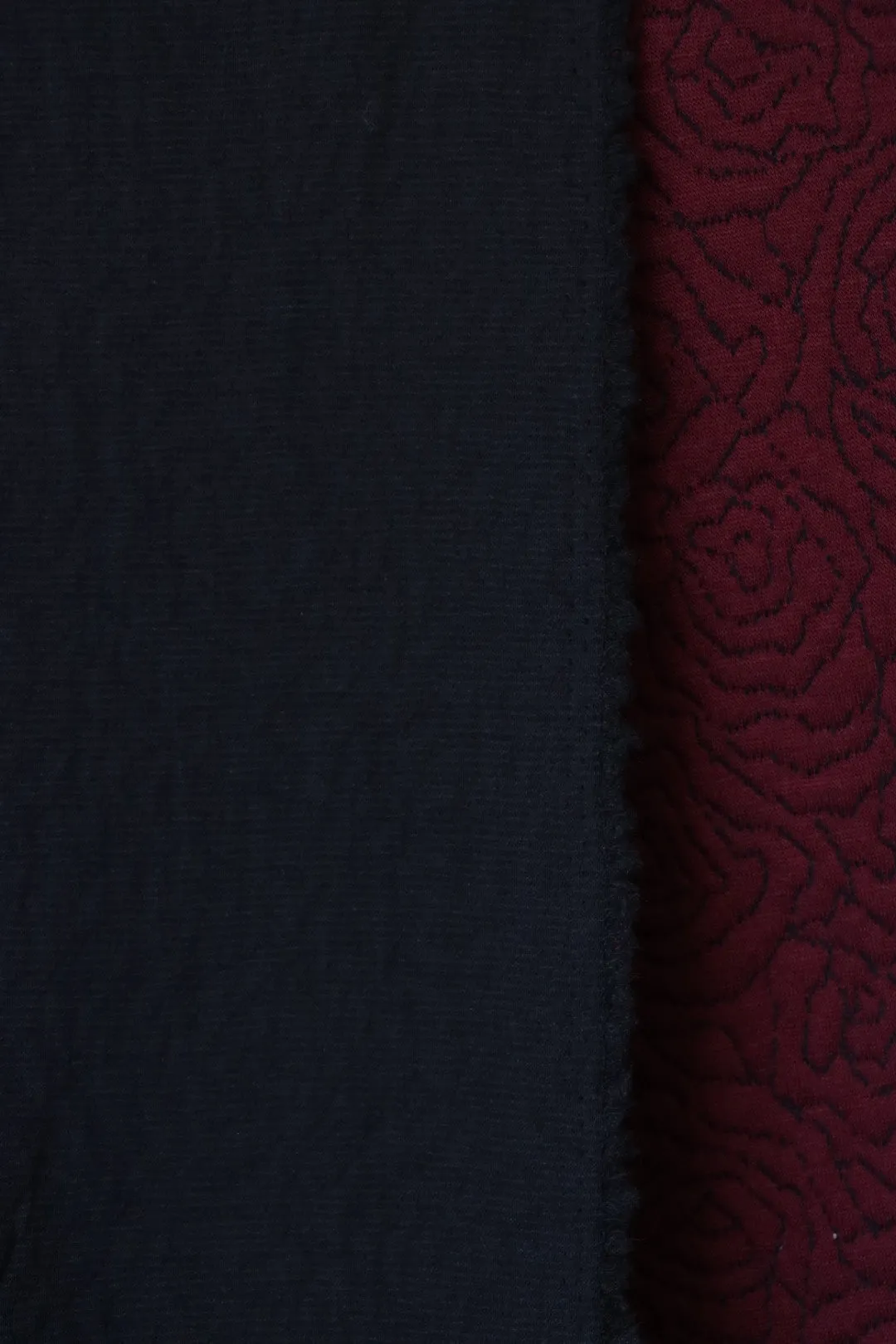 Burgundy Vienna Rose Quilted Knit Wool | By The Half Yard