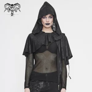 CA021 dark thin hooded  small shawl