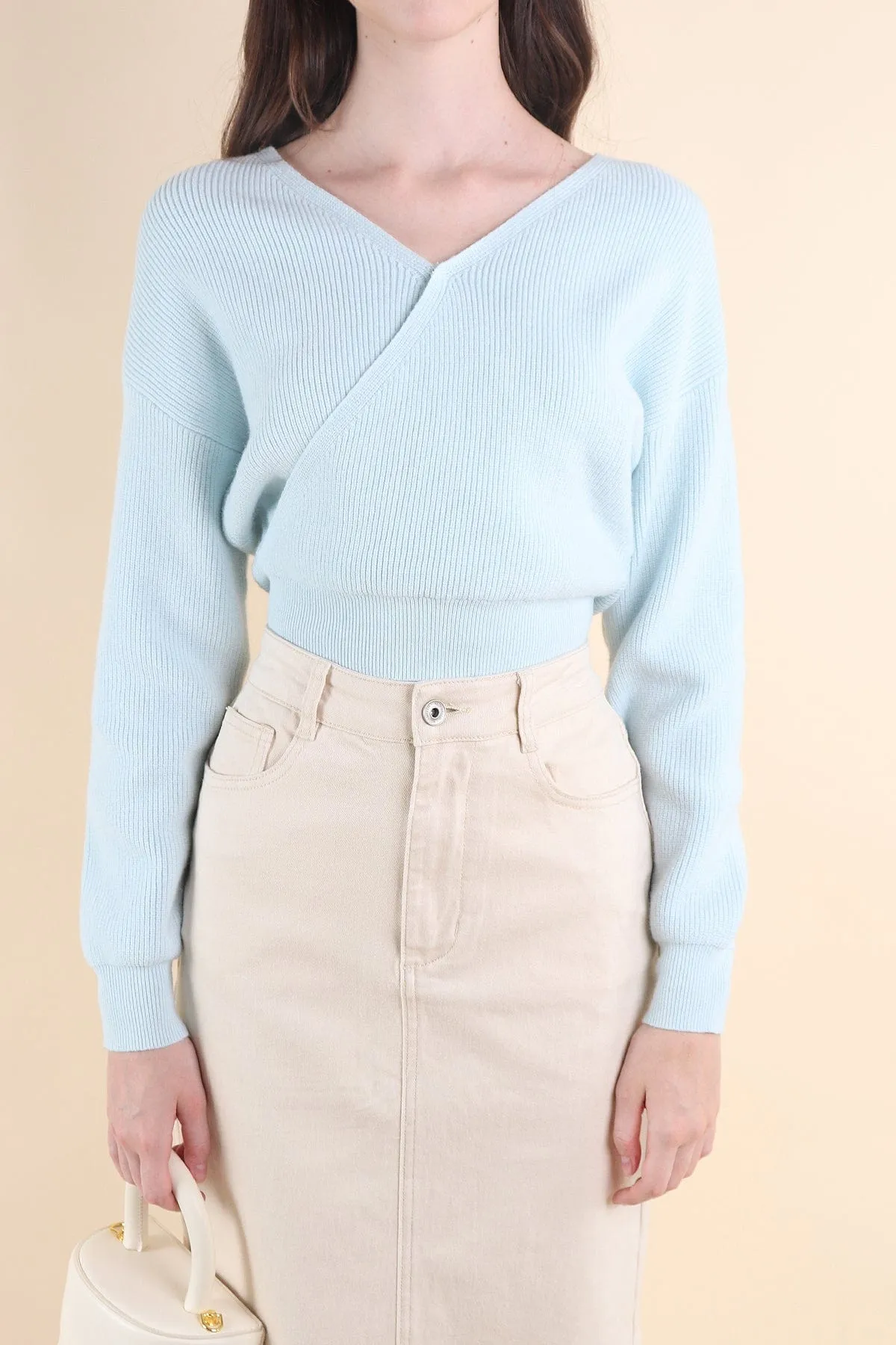 CABANA KNIT TOP IN LIGHT BLUE