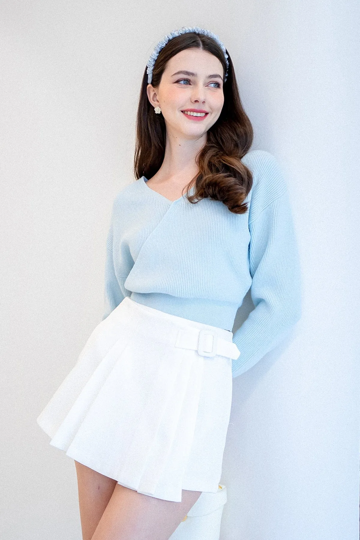 CABANA KNIT TOP IN LIGHT BLUE