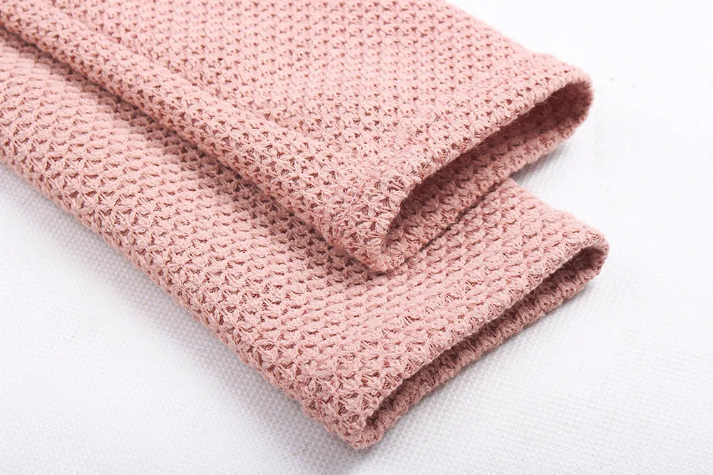 Candy Color High Neck Split Long Sweater